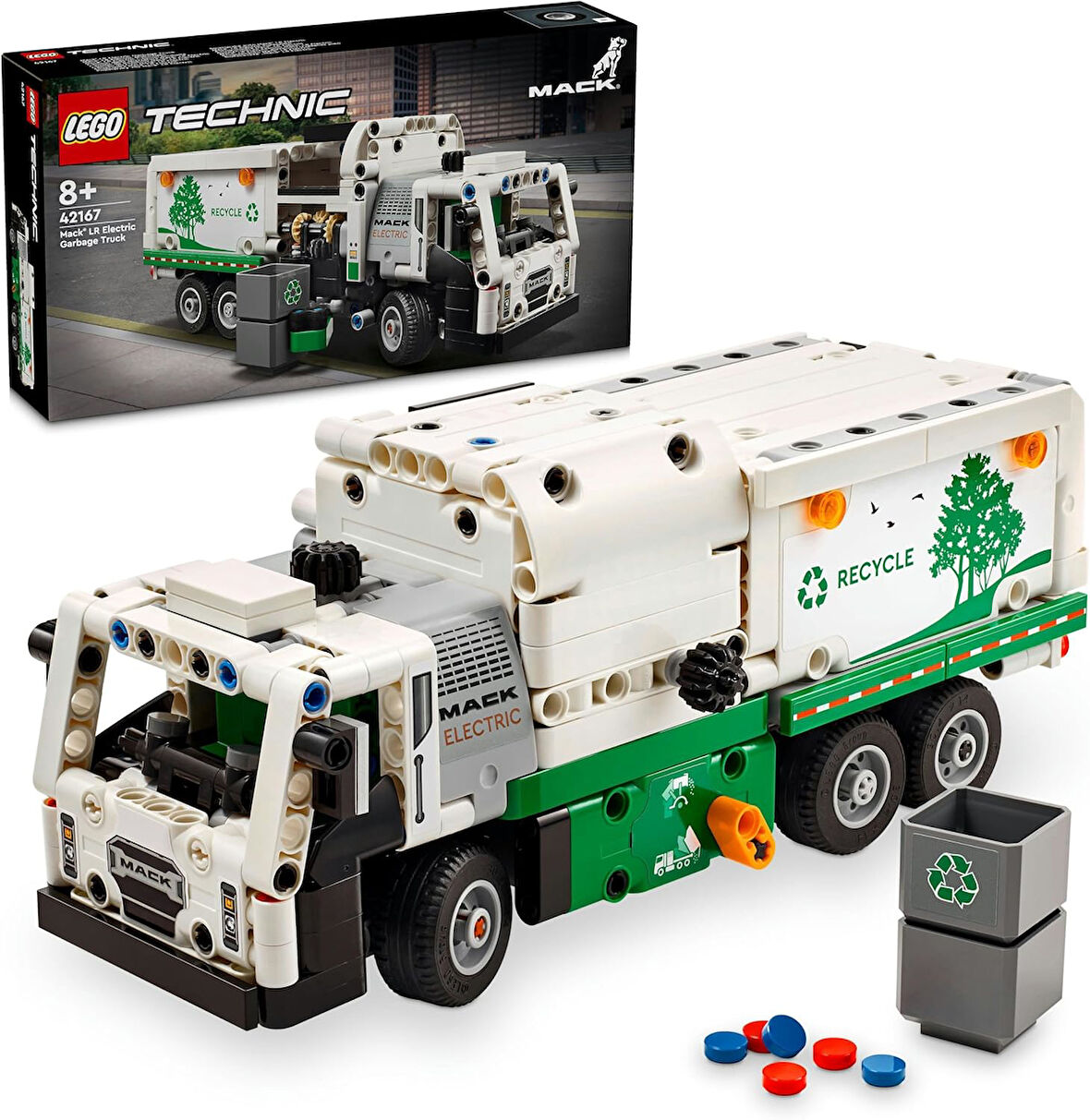 Lego Technic Mack® Lr Electric Çöp Kamyonu 42167-8 Yaş Ve Üzeri Çocuklar Için Geri Dönüşüm Temalı Ko