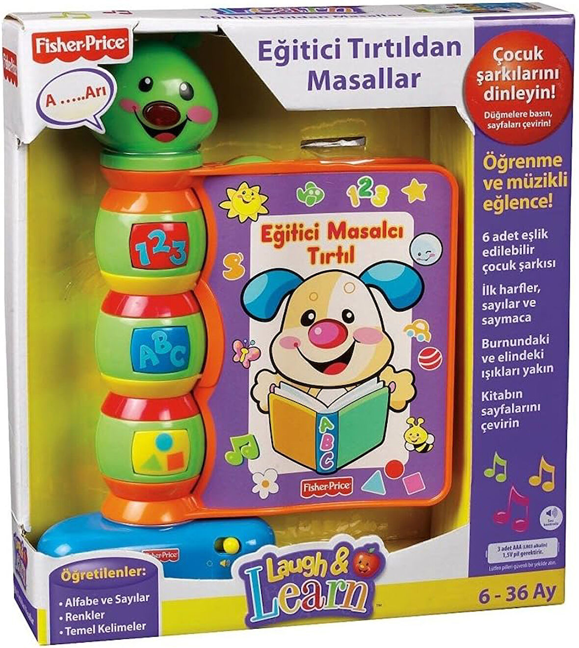 Fisher-Price Eğlen&Öğren Eğitici Masalcı Tırtıl (Türkçe), 6 Aylık, N3835