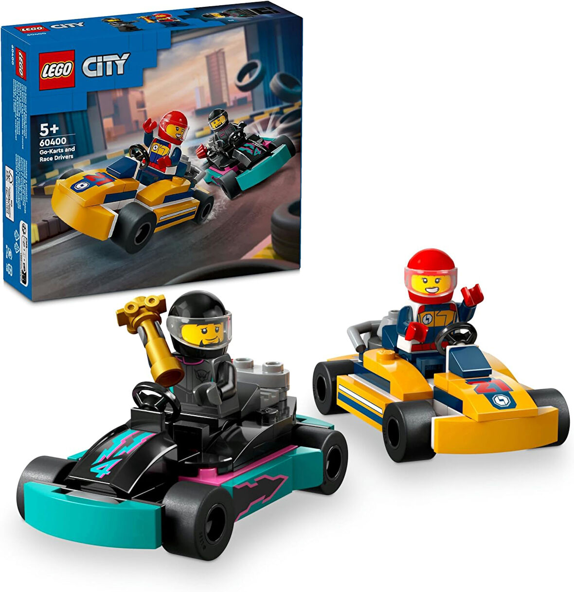 Lego City Go-Kartlar Ve Yarış Sürücüleri 60400-5 Yaş Ve Üzeri Için Yarışçı Minifigürü İçeren Yaratıc