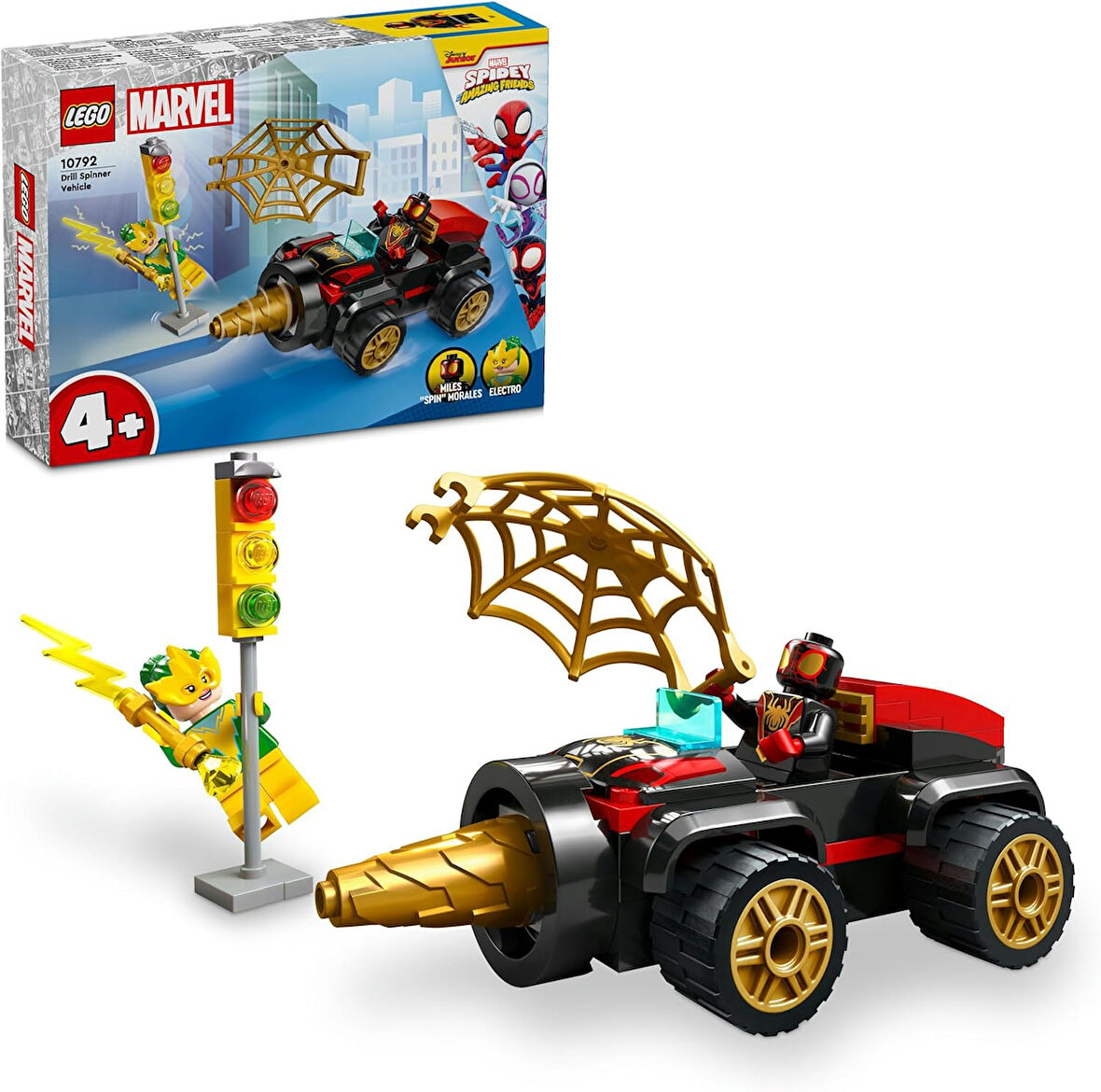 Lego® Marvel 4+ Döner Burgulu Araç 10792-4 Yaş Ve Üzeri Çocuklar Için Örümcek Adam Arabası, Miles Mo