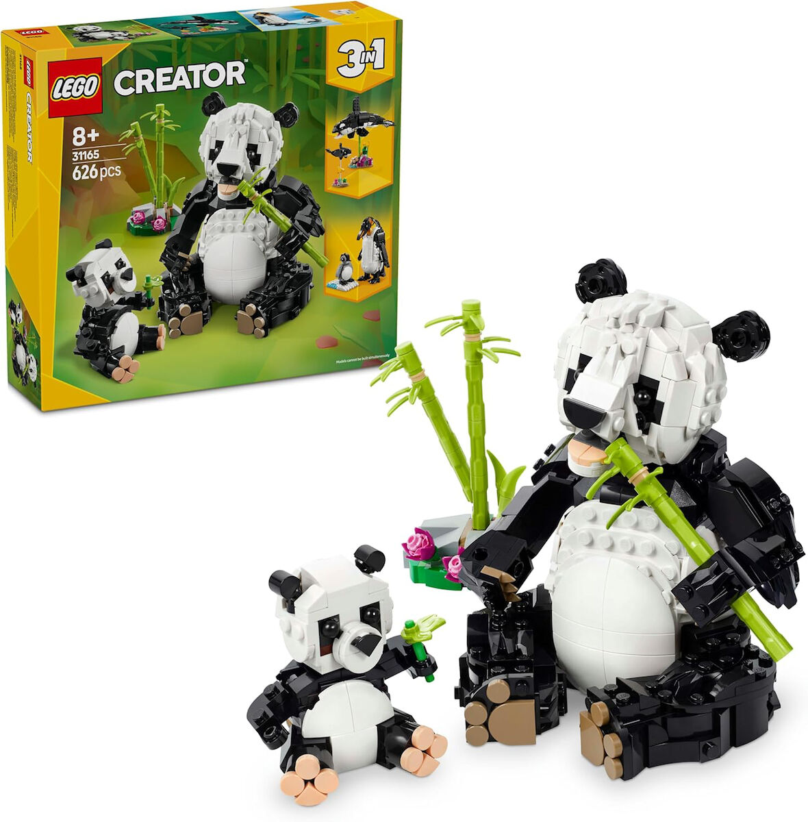 Lego Creator 3’Ü 1 Arada Vahşi Hayvanlar: Panda Ailesi 31165-8 Yaş Ve Üzeri Çocuklar Için Orka Veya 