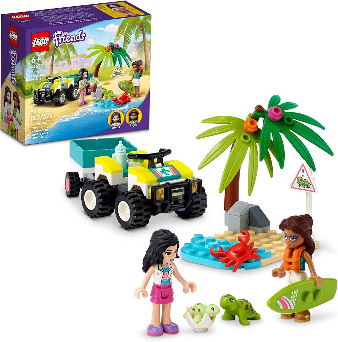 Lego 41697 Arkadaş Kaplumbağa Koruma Aracı, Deniz Hayvan Kurtarma Oyuncak 6 Yaşındaki Çocuklar Için,