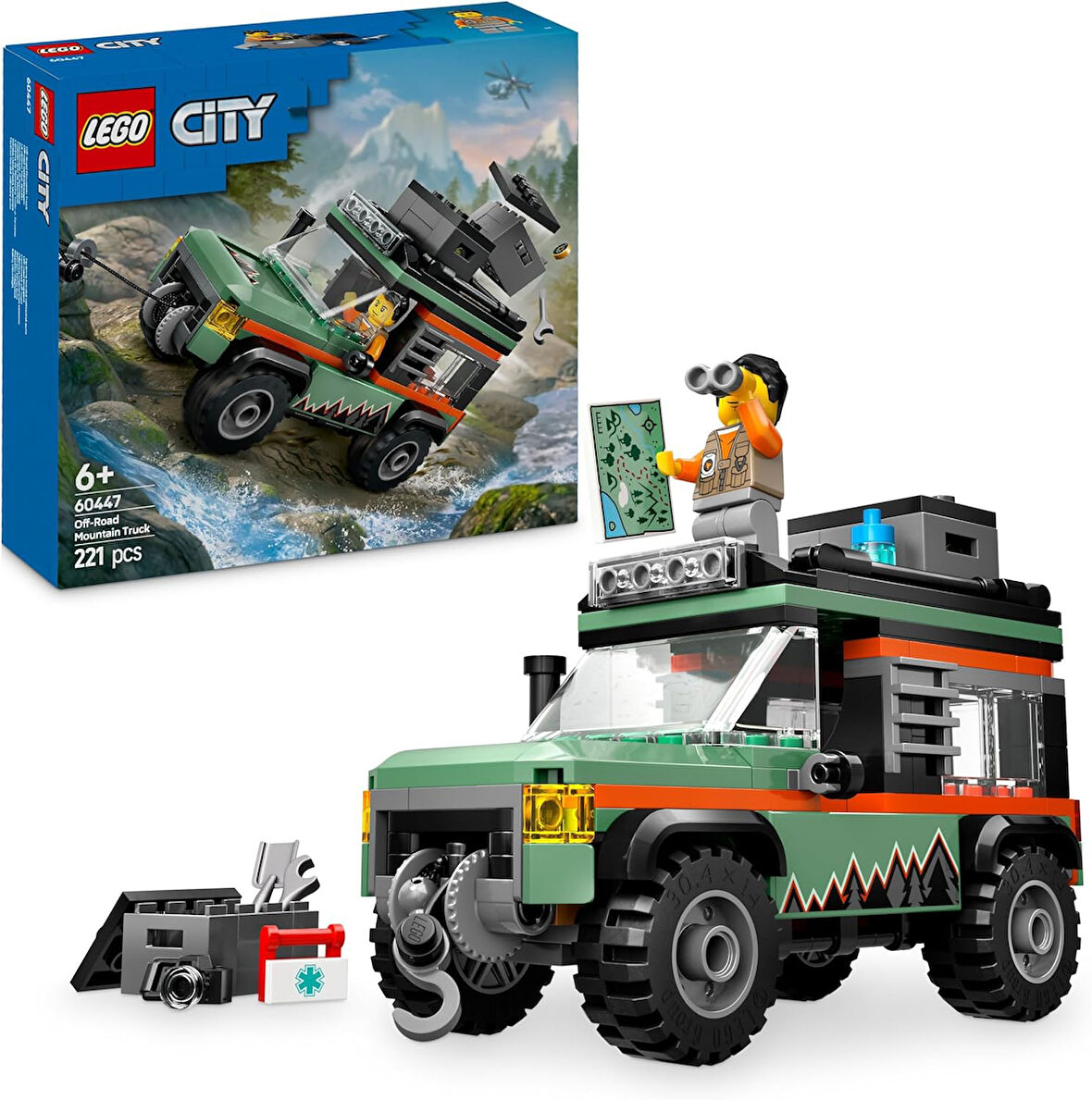 Lego City 4X4 Arazi Dağ Arabası 60447-6 Yaş Ve Üzeri Çocuklar Için Yaratıcı Oyuncak Yapım Seti, Doğu