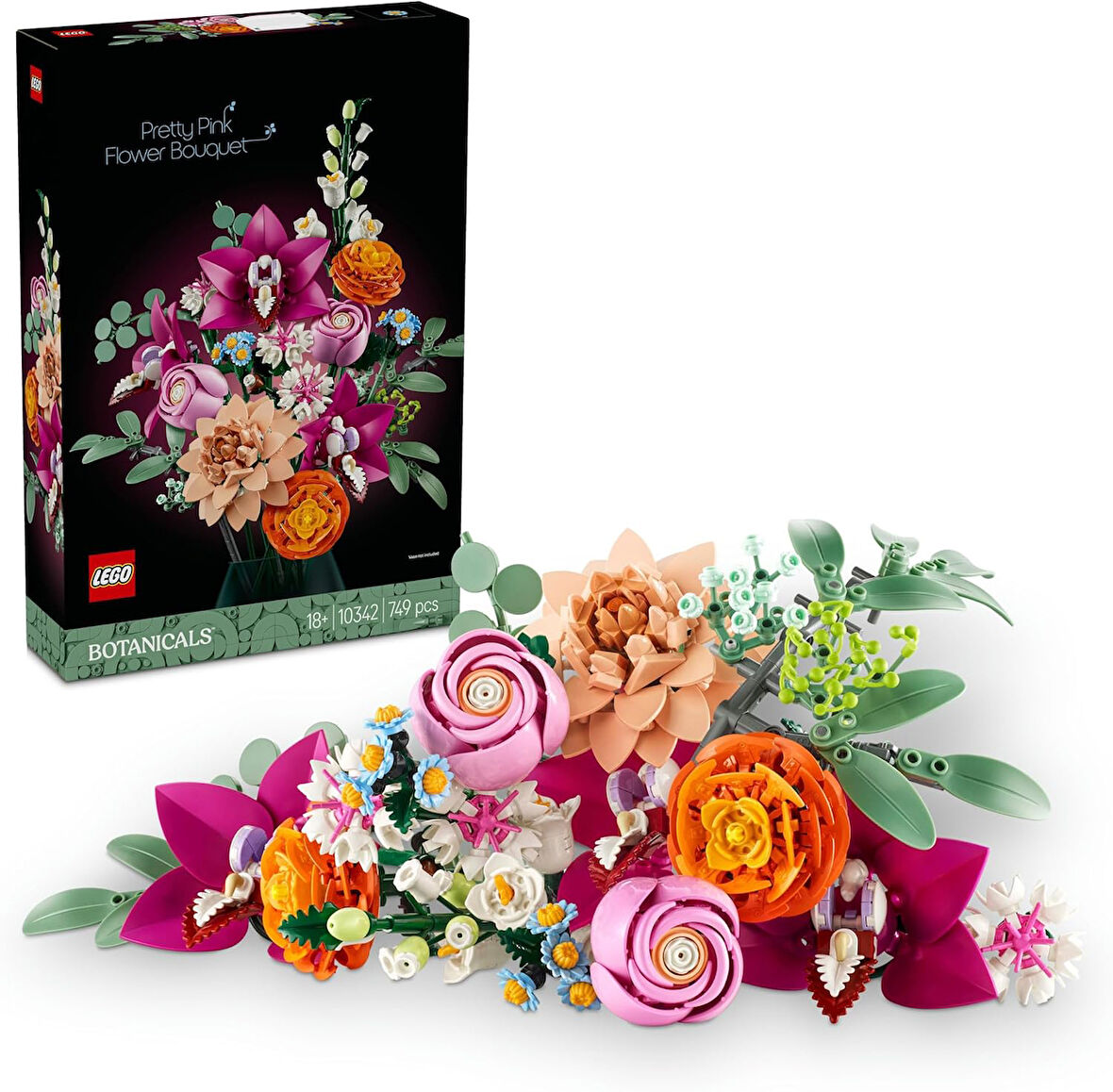 Lego Botanicals 10342 – Yetişkinler Için Gül, Papatya, Peygamber Çiçeği, Okaliptüs, Mürver Çiçeği, D