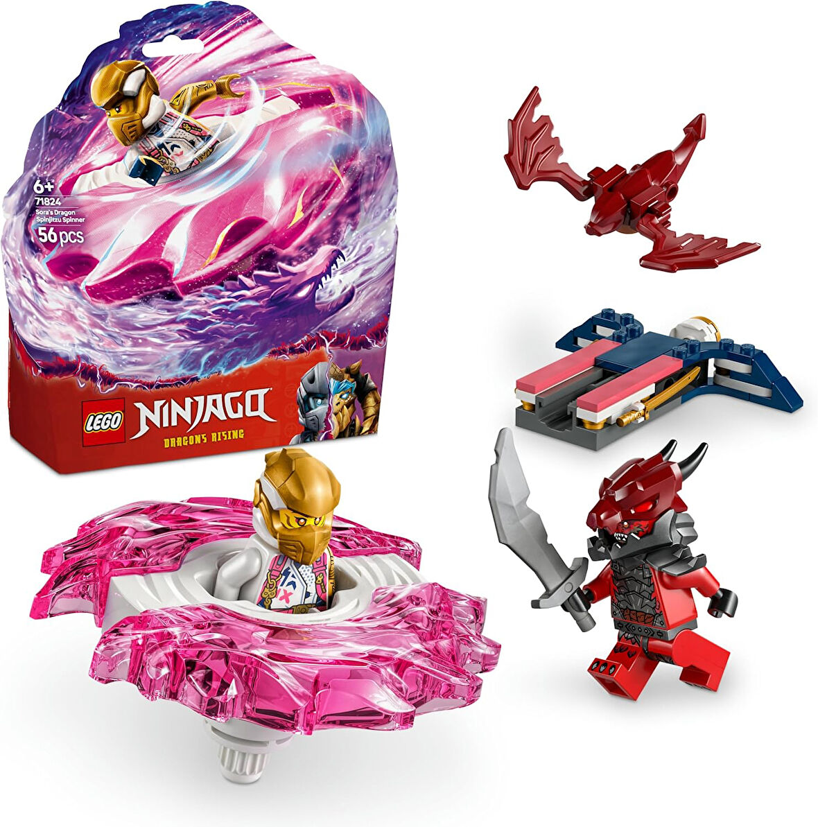 Lego Ninjago Sora’Nın Ejderha Spinjitzu Topacı 71824-6 Yaş Ve Üzeri Çocuklar Için 2 Ninja Minifigürü