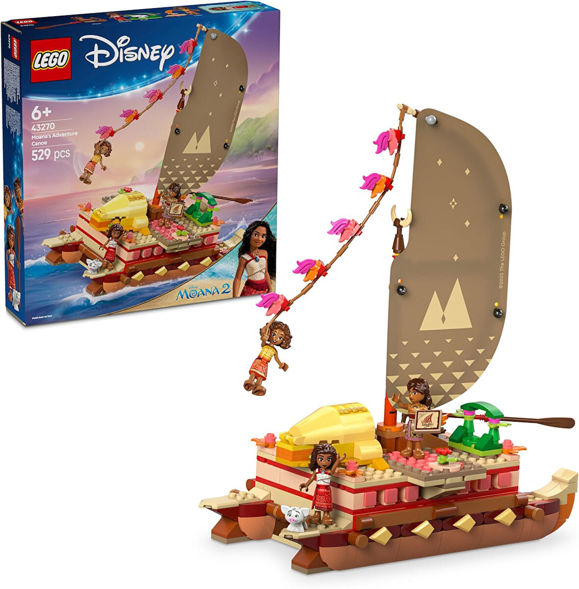 Lego ǀ Disney Princess Moana’Nın Macera Kanosu 43270, 6 Yaş Ve Üzeri Kız Ve Erkek Çocukları İçin Yar