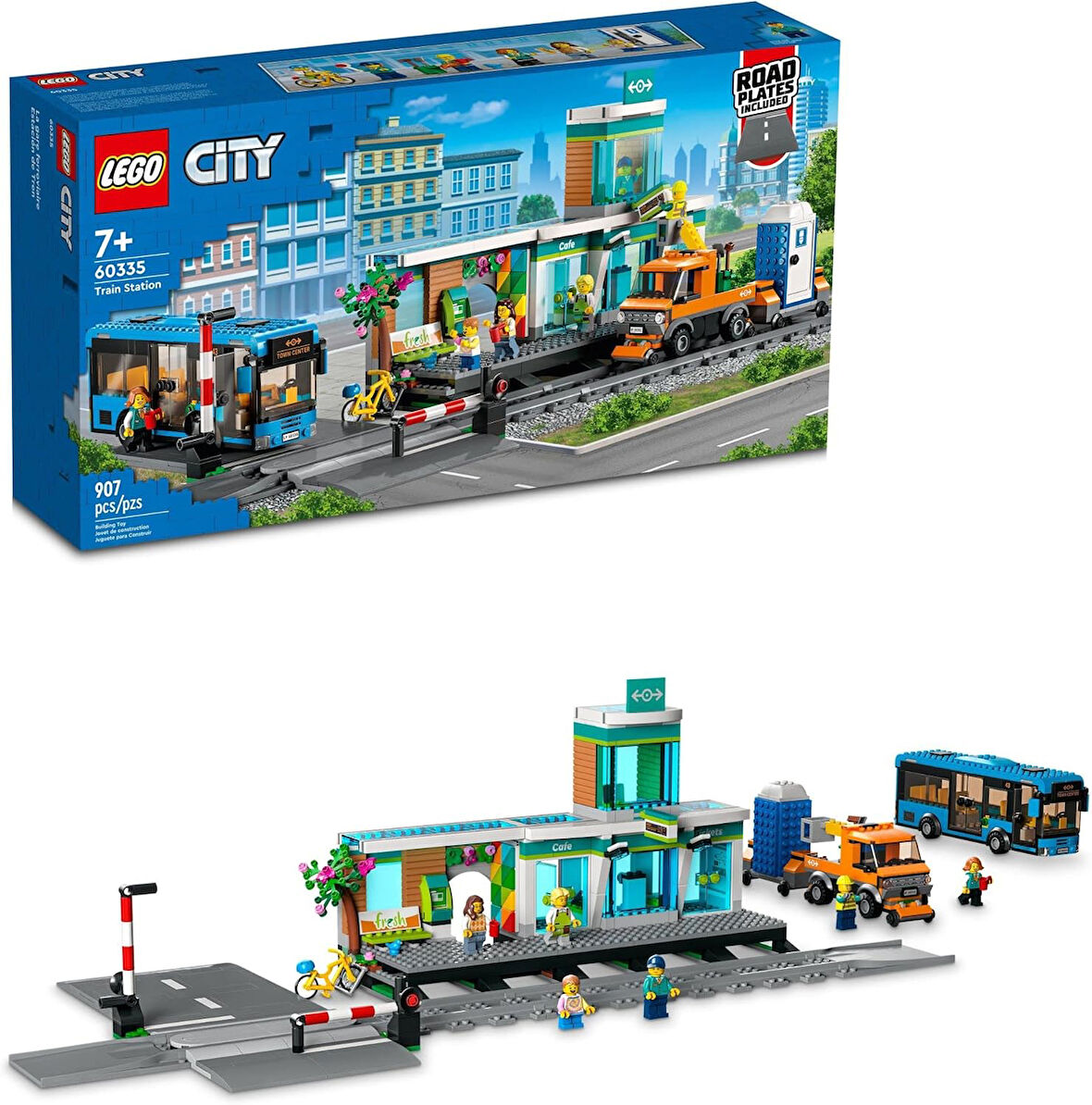 Lego Şehir Tren İstasyonu Seti 60335 Otobüs, Demiryolu Kamyonu Ve Paletli, Şehir Setleriyle Uyumlu. 