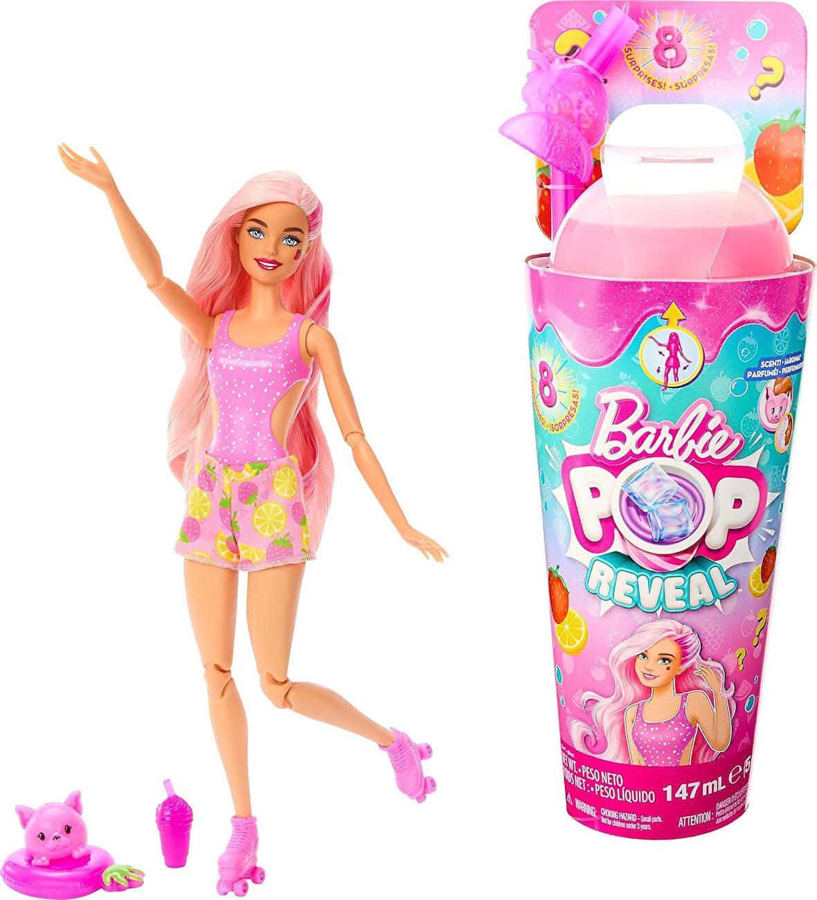 Barbie Pop Reveal Bebek Meyve Serisi Çilekli Limonatalı, 3 Yaş Ve Üzeri