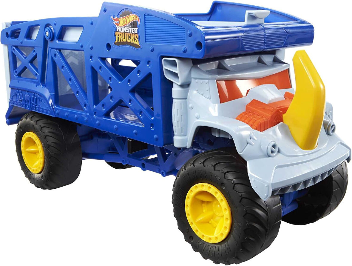 Hot Wheels Monster Trucks Rhino Taşıyıcı Kamyon, 12 Adet 1:64 Ölçekli Monster Trucks Veya 32 Adet Ho