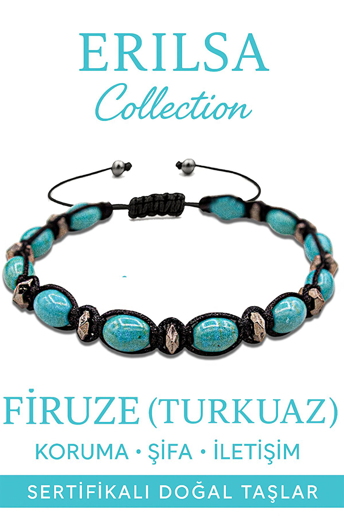 Sertifikalı Arpa Model Terahertz ve Firuze Bileklik – Şansı Yanınıza Çekin