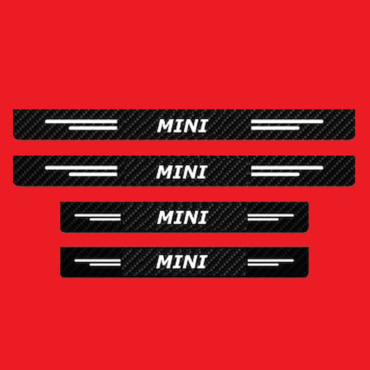 Mini Modelleri İçin Uyumlu Grafen Karbon Oto Kapı Eşiği 4 Adet