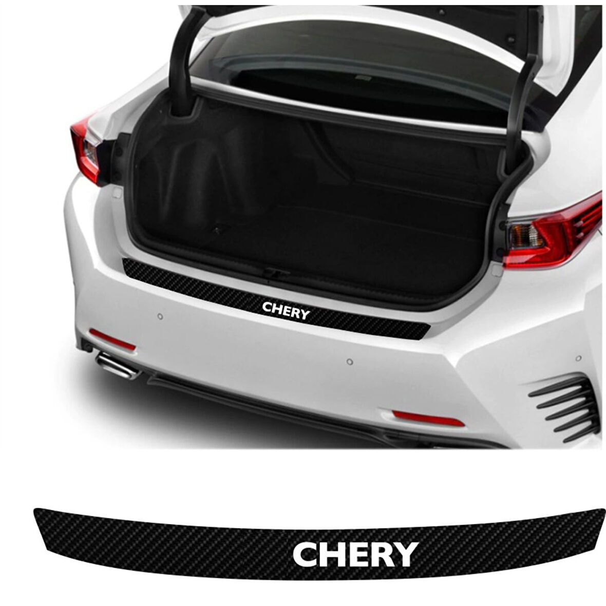 Chery Kimo İçin Uyumlu Aksesuar Oto Arka Tampon Bagaj Koruyucu Sticker 92*7 Cm