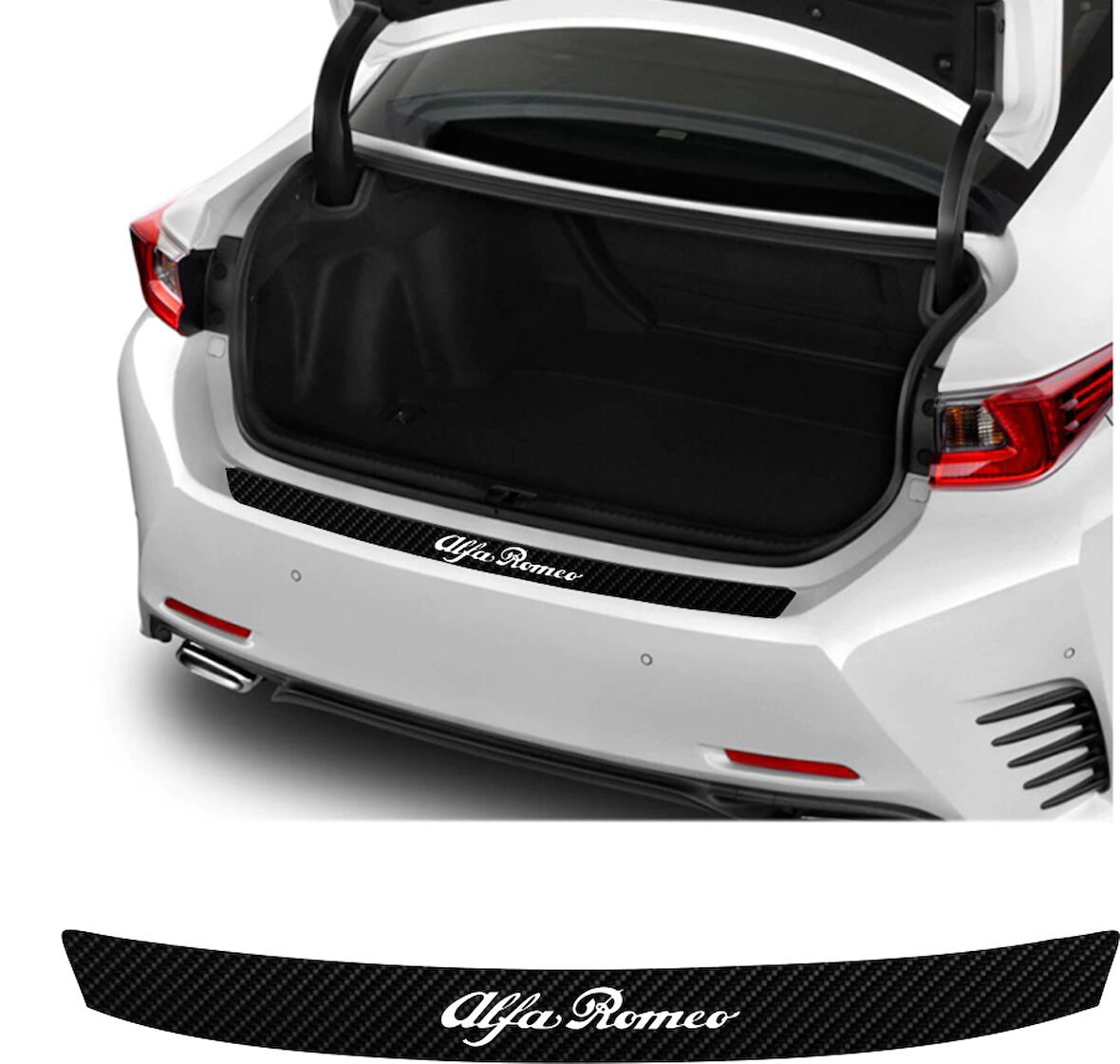 Alfa Romeo Spider İçin Uyumlu Aksesuar Oto Arka Tampon Bagaj Koruyucu Sticker 92*7 Cm