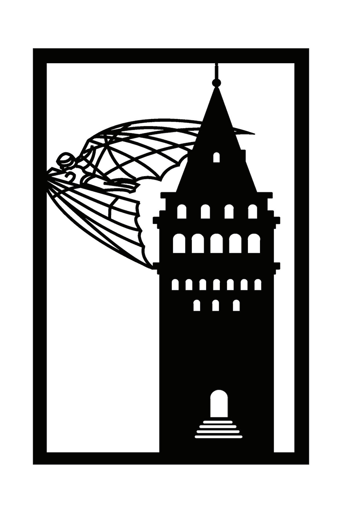 Tarihi Galata Kulesi (Oto-Motor-Laptop-Duvar-Dekor) 10 x 15 Cm