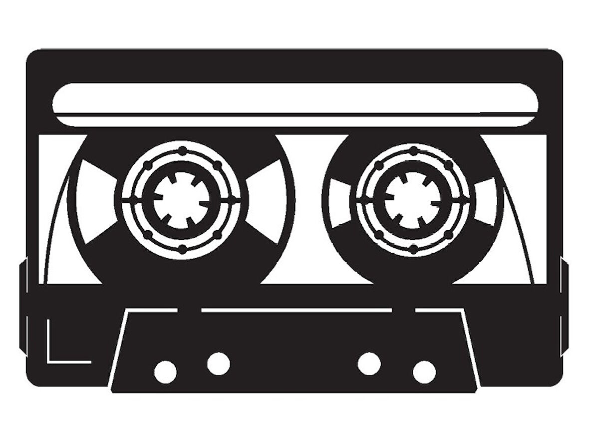 Nostaljik Kaset (Oto-Motor-Laptop-Duvar-Dekor) 10 x 6 Cm
