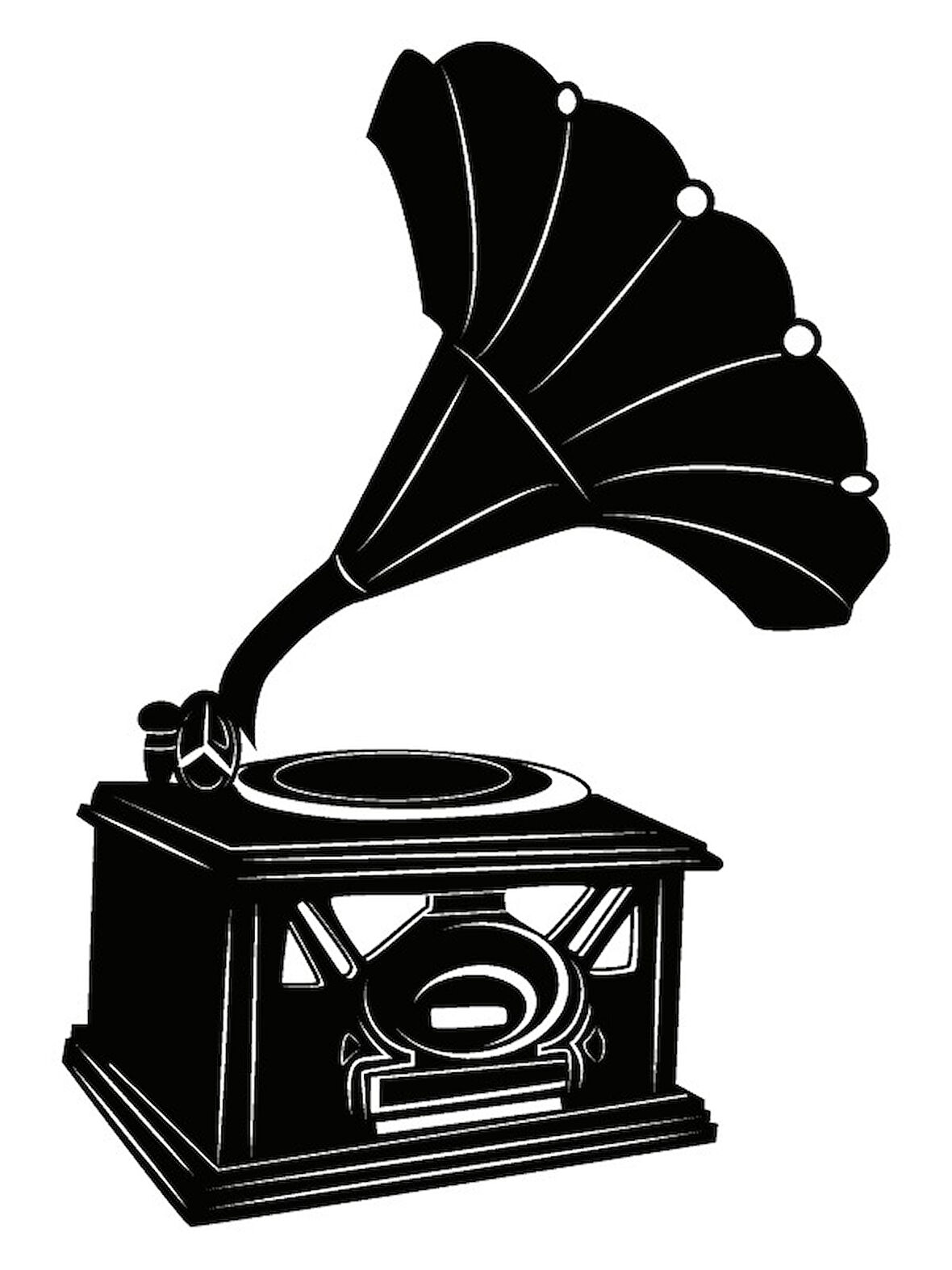 Nostaljik Gramofon (Oto-Motor-Laptop-Duvar-Dekor) 10 x 14 Cm