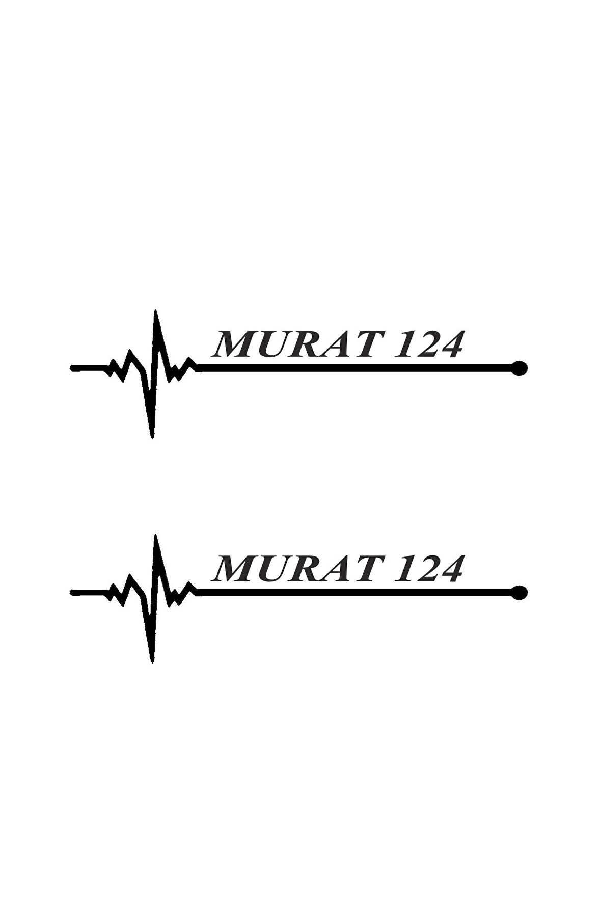 Nabız Ritm Oto Cam Sticker Murat 124 30 x 8 cm