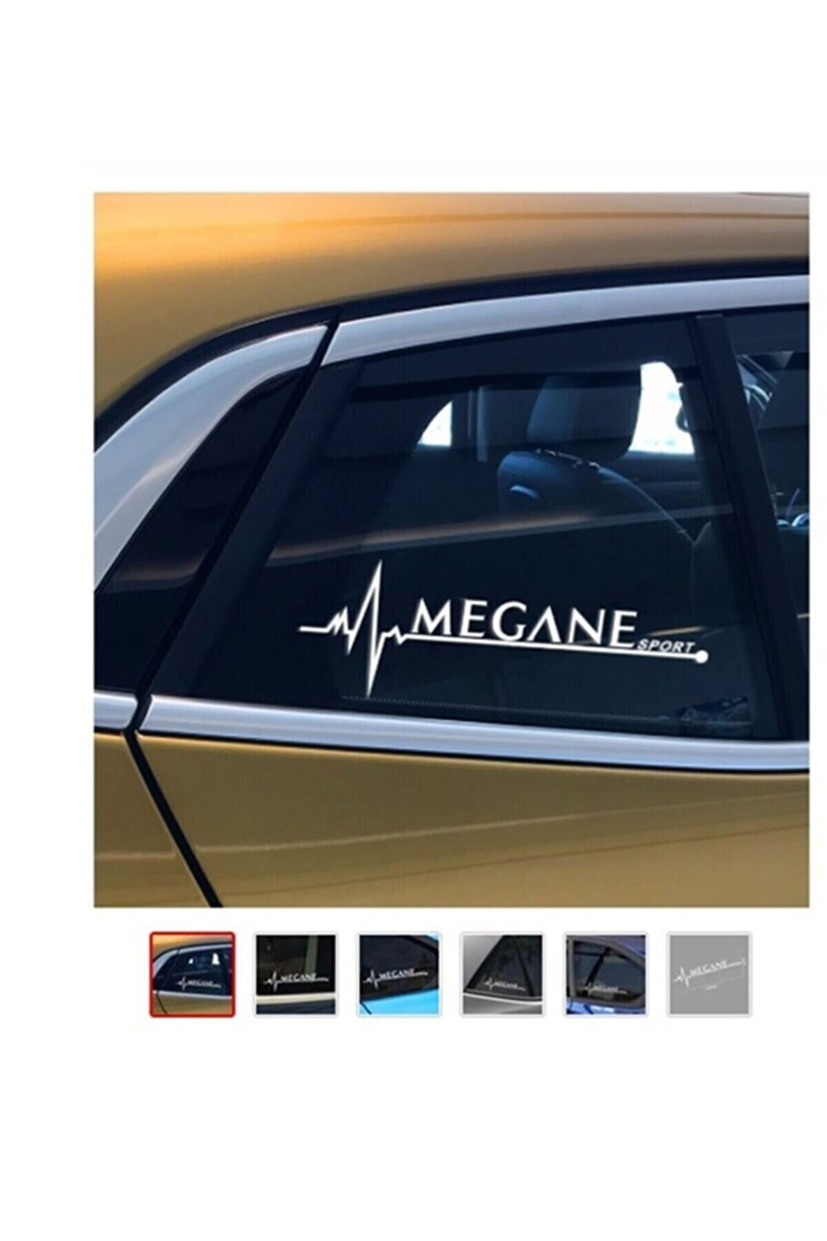 Megan Sport Oto Yan Cam Sticker Beyaz 20 x 7 cm Sağ/Sol 2 Adet