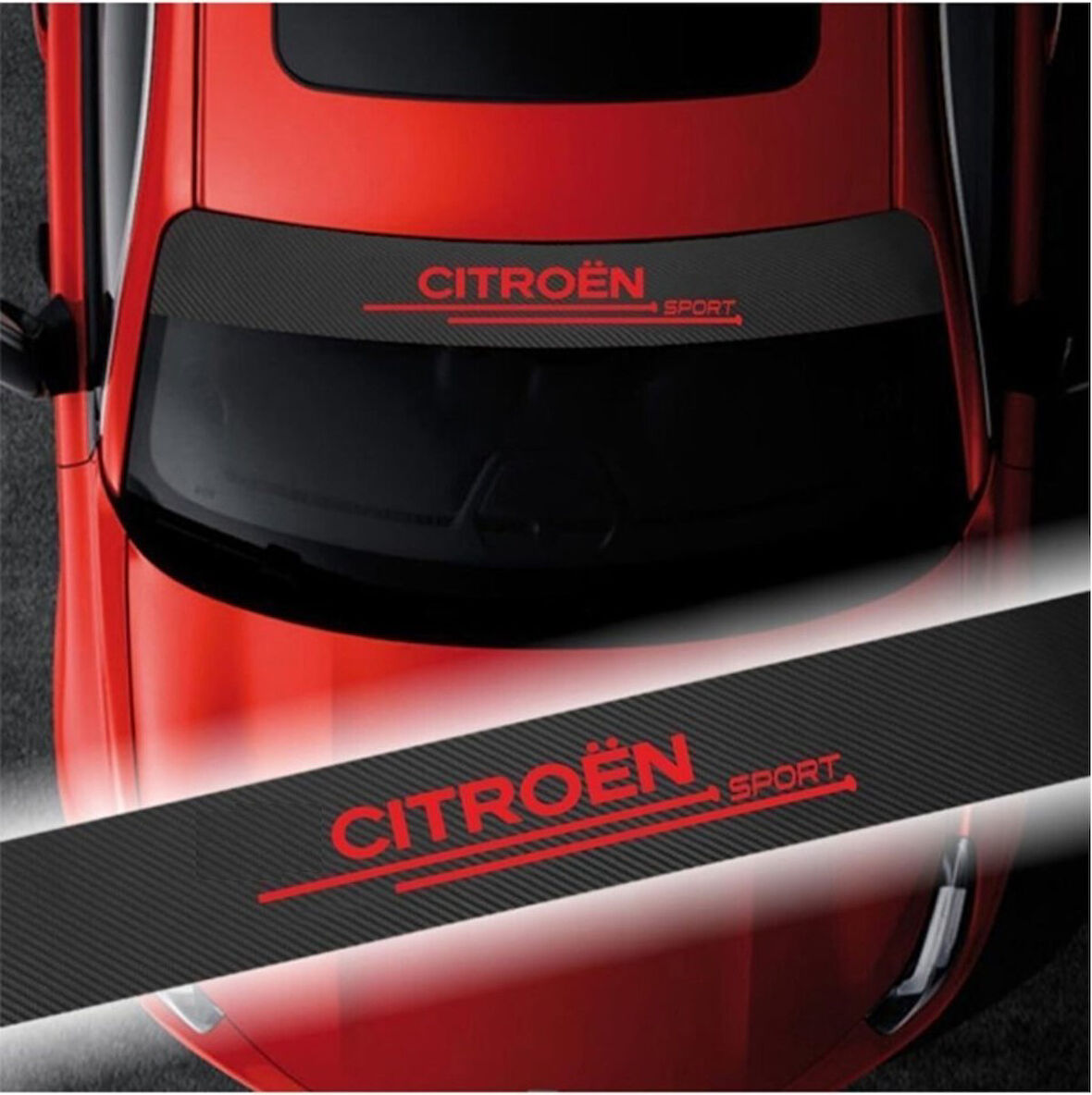 Citroen C Elysee İçin Oto Ön Cam Karbon Sticker 100 x 20 cm