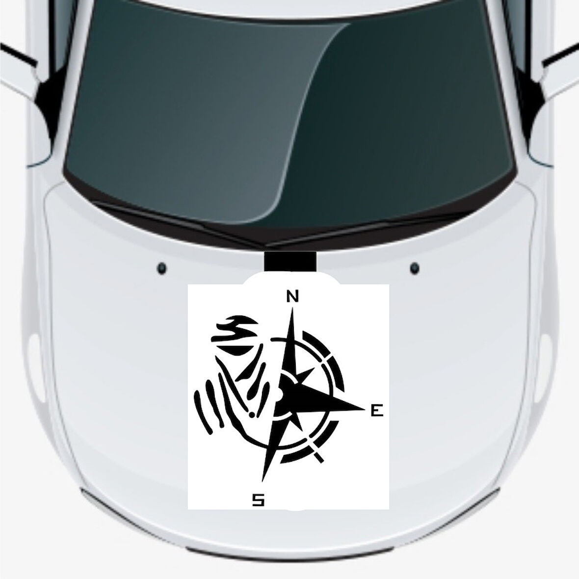 Dakar PusulaOto Kaput Sticker  48 x 54 cm