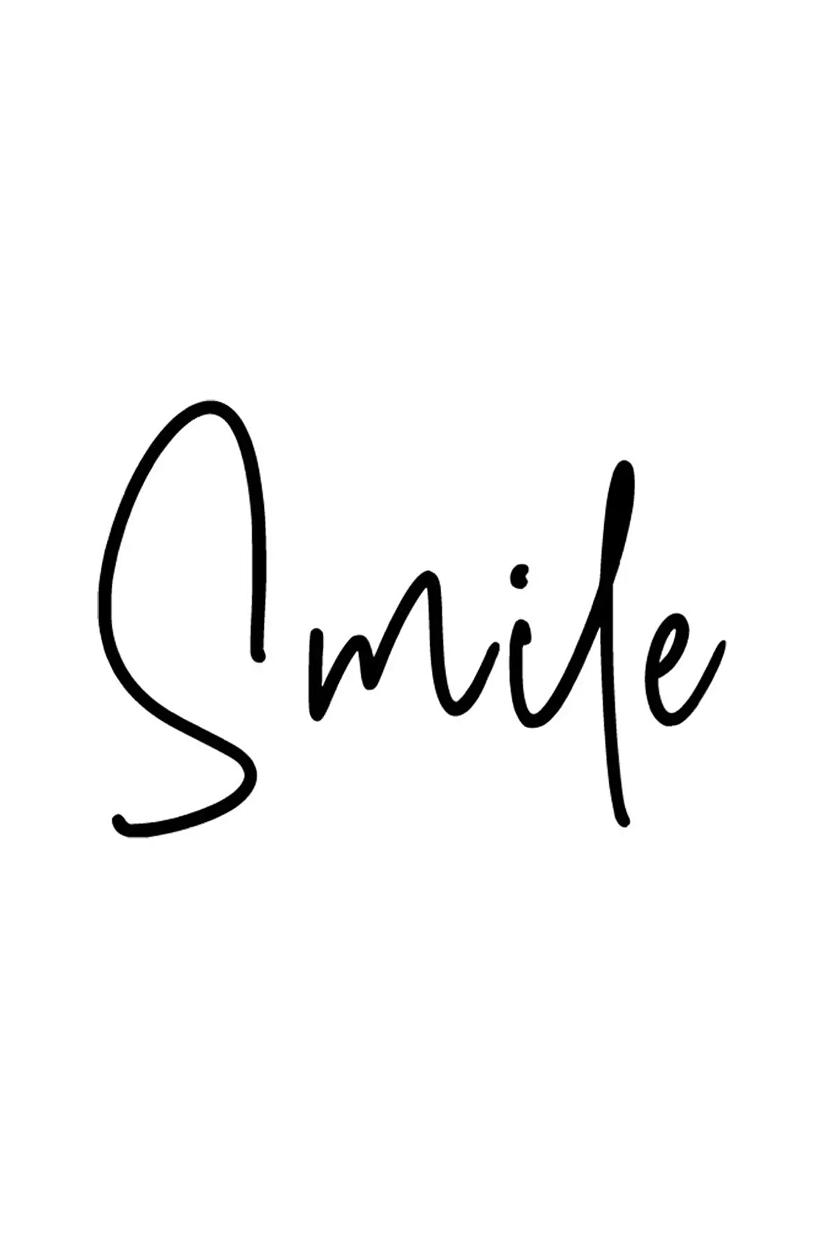 Smile Yazısı Sticker Duvar Dekor Sticker 40 x 28 cm