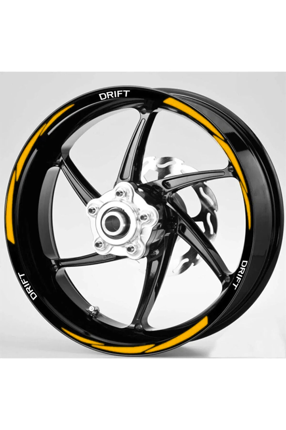 Motosiklet Jant Şeridi Drift Uyumlu Beyaz-Turuncu Sağ-Sol/Ön-Arka