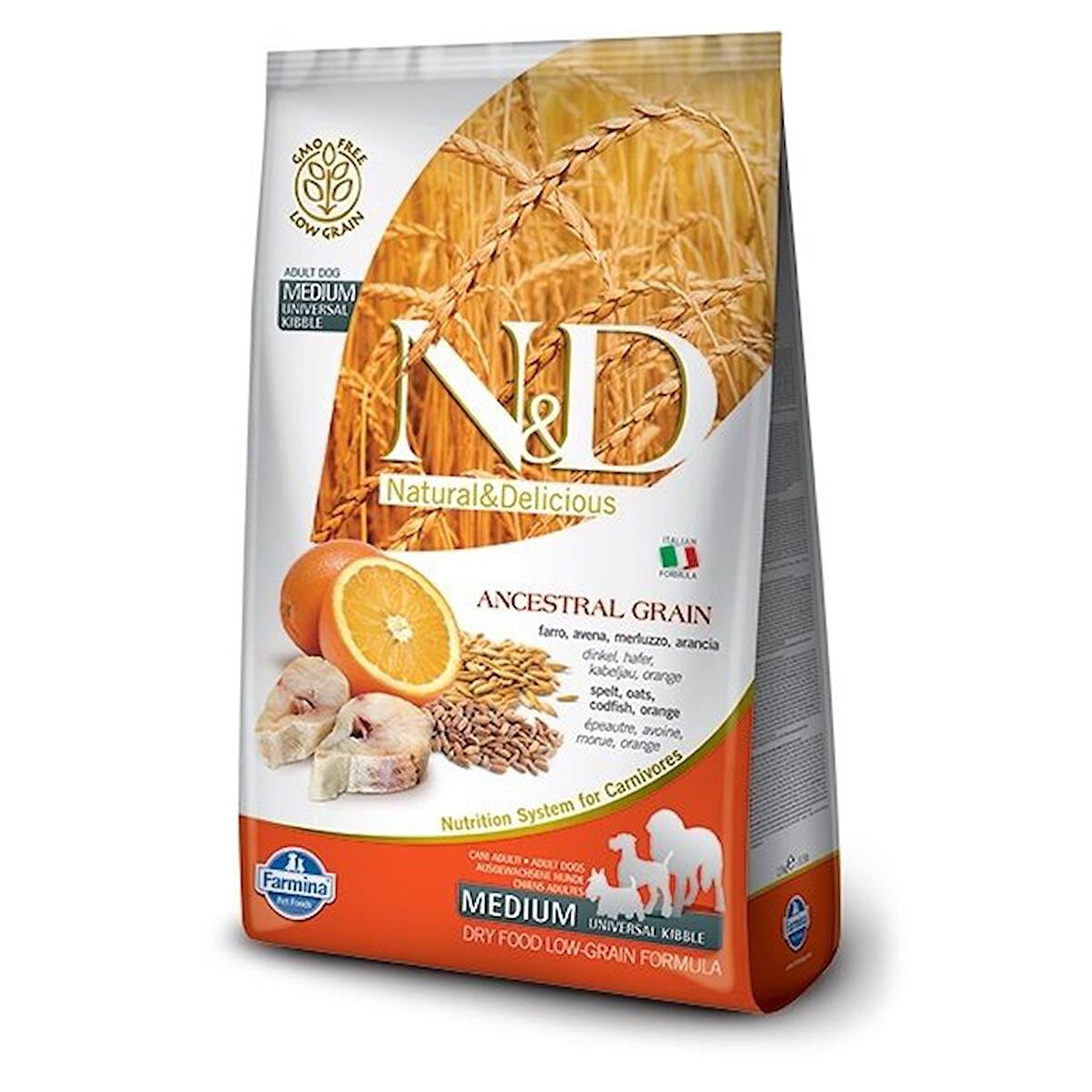 N&D Ocean Düşük Tahıllı Balık Portakallı Yetişkin Köpek Maması 12Kg