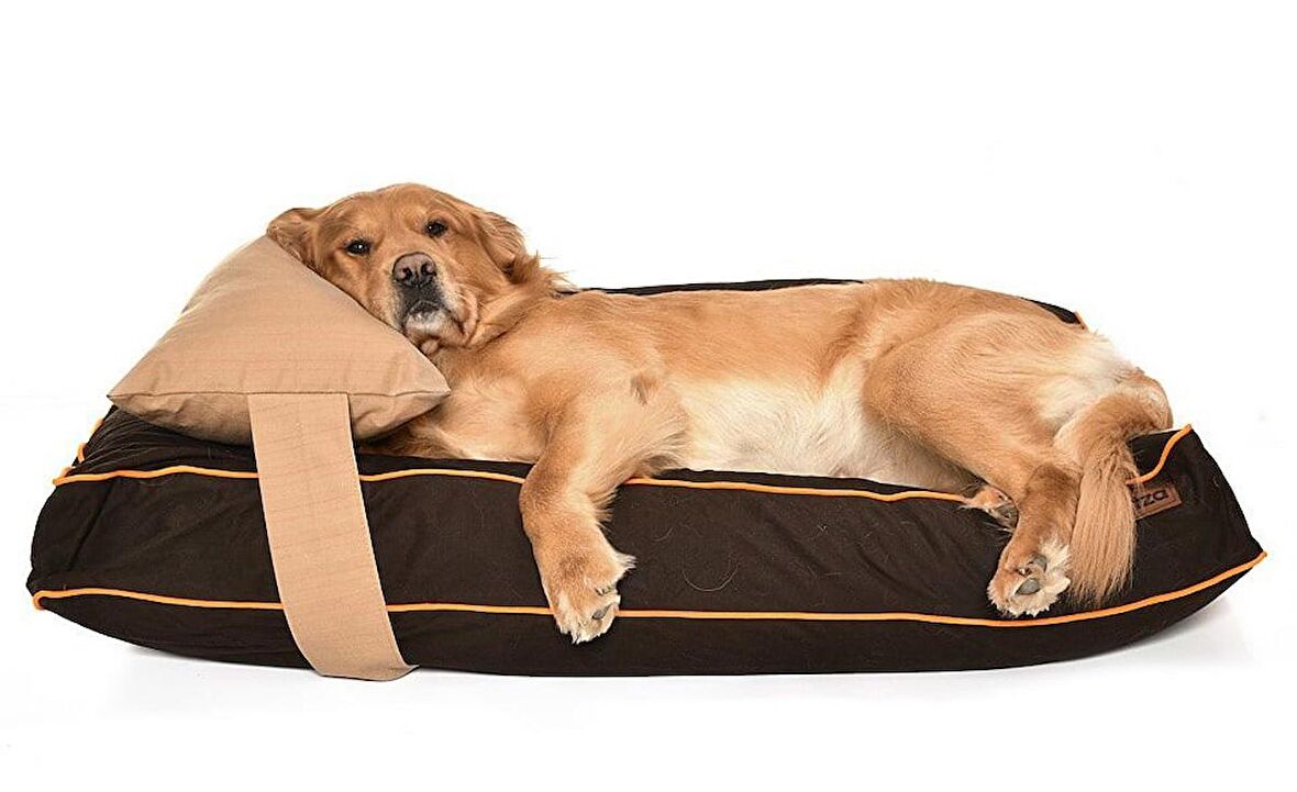 Petza Neytiri L Üstü Açık - Yastıklı Çift Taraflı - Fermuarlı Bej - Kahverengi Büyük - Orta Irk Köpek Yatağı