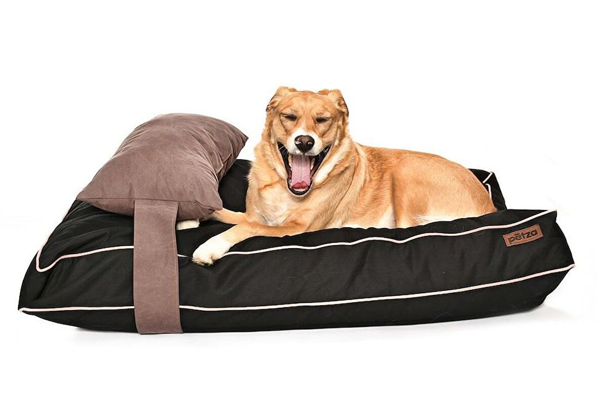 Petza Spock L Üstü Açık - Yastıklı Çift Taraflı - Fermuarlı Siyah Büyük - Orta Irk Köpek Yatağı