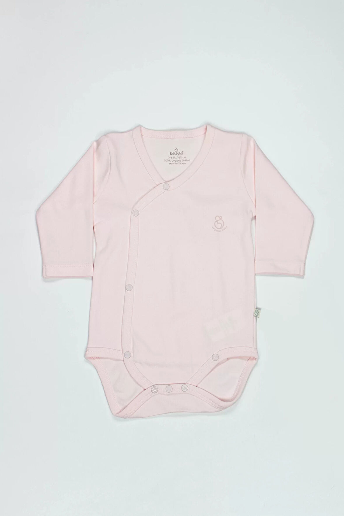Bistyle Organik Natural Basic Style Kruvaze Uzun Kol Body Bs17102 Pembe