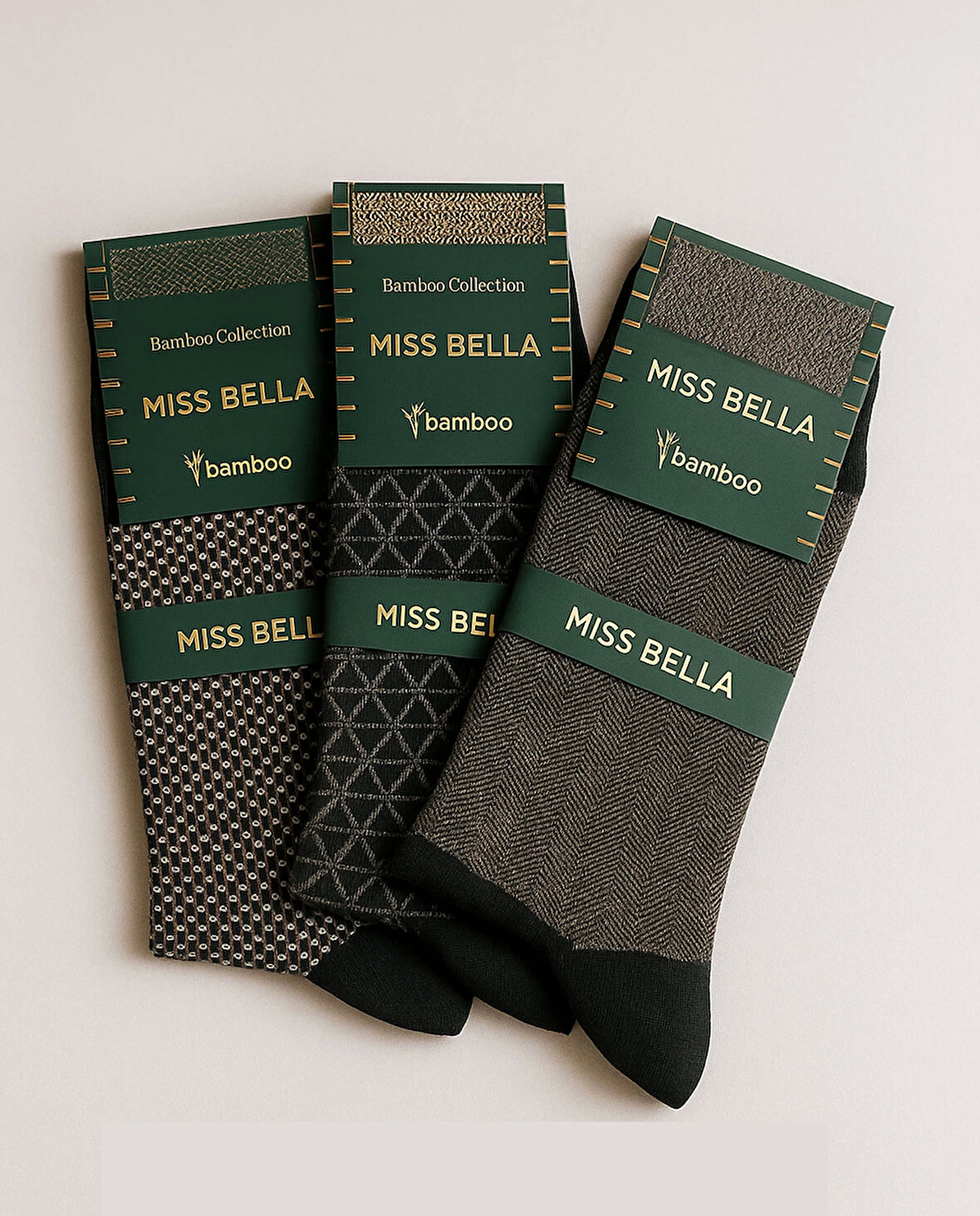 Missbella Bambu Desenli Erkek Çorap 10 Adet