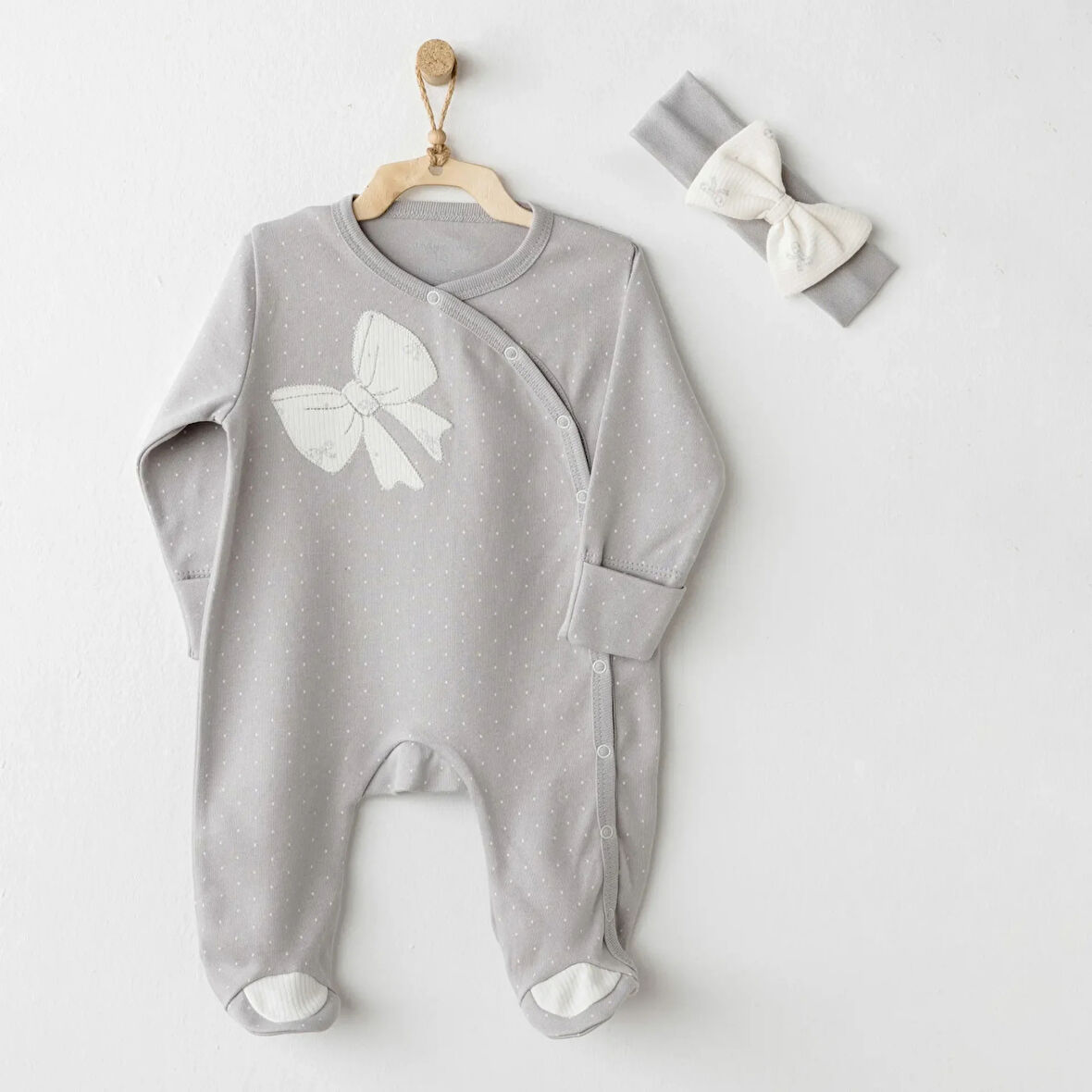 Baby Bow Bliss Tulum Takım Grey