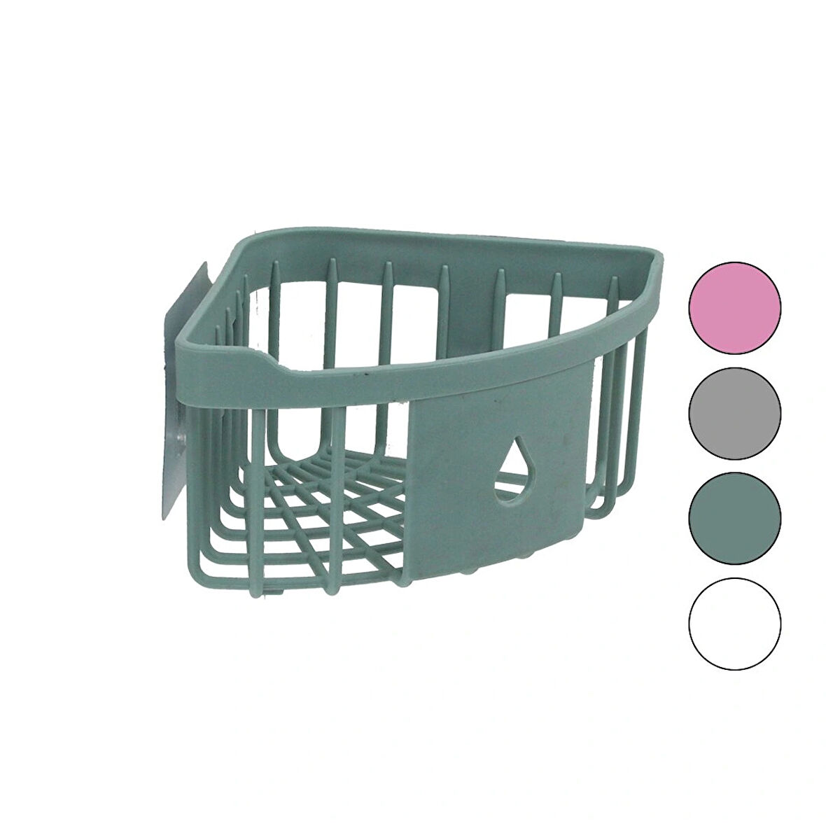 Üçgen Köşelik  Banyo - Mutfak Organizeri  Renkli Plastik   Yapışkanlı Montaj