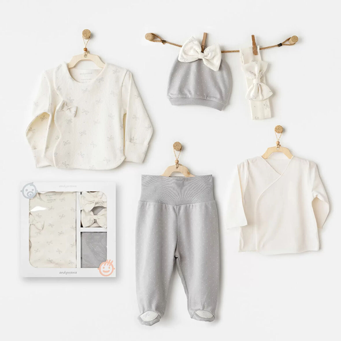 Baby Bow Bliss 5'li Hastane Çıkışı Ekru