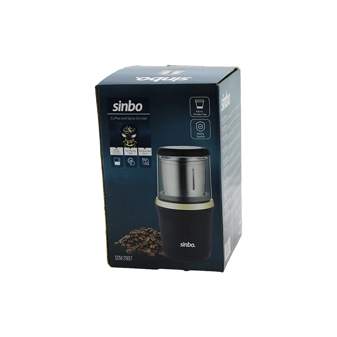 Kahve - Baharat Öğütücü Çelik Bıçak - Öğütme Haznesi=100gr 200w Bas Çalıştır Kapak=mika Kristal Pls Scm-2997