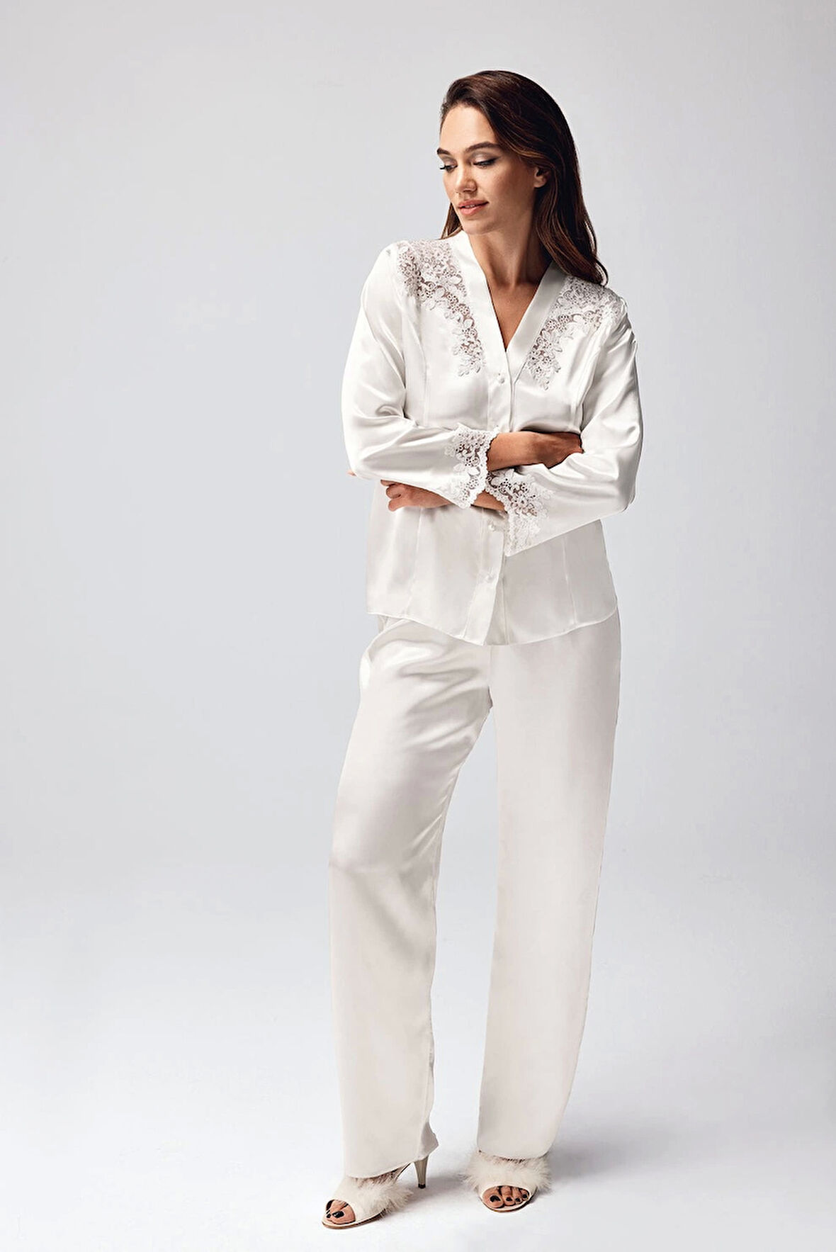 Freshness 9950-pt Saten Dantel Detaylı Pijama Takımı