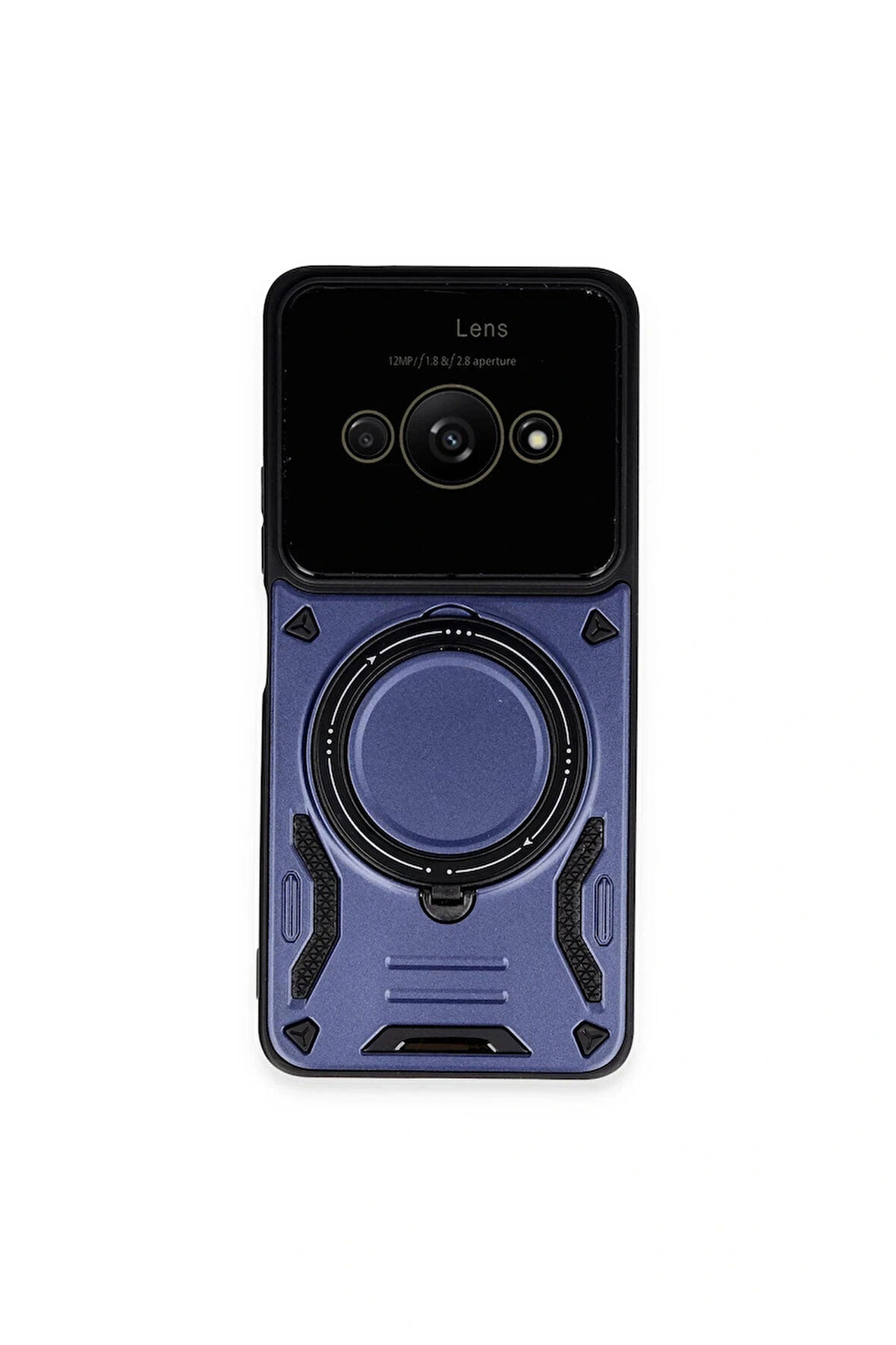 Xiaomi Uyumlu Poco C61 Kılıf Joy Lens Standlı Kapak - Lacivert