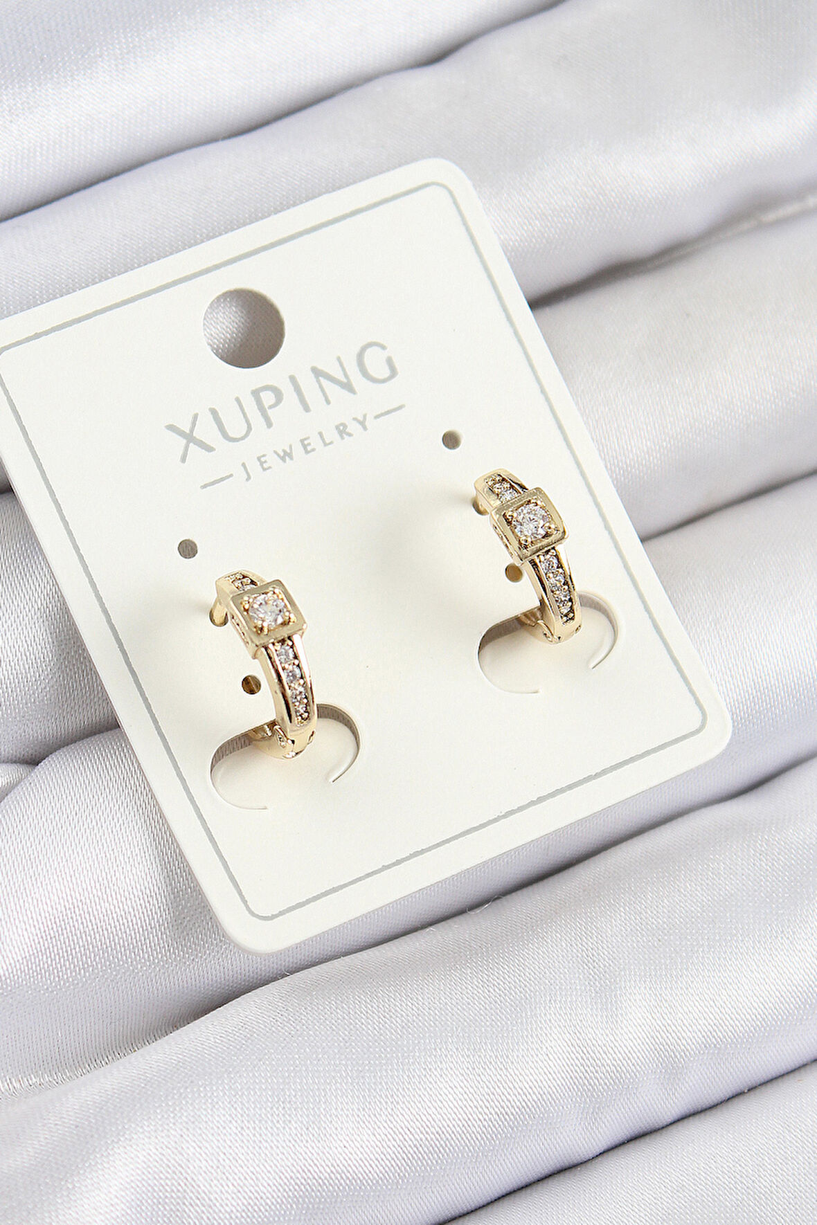 Xuping Zirkon Taşlı Kemer Model Gold Renk Kadın Küpe - TJ-BKP10852