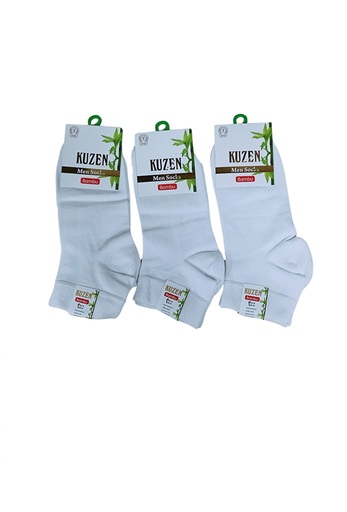 Kuzen Dikişsiz Yarım Konç  Beyaz Bambu Erkek Çorap 6 Adet