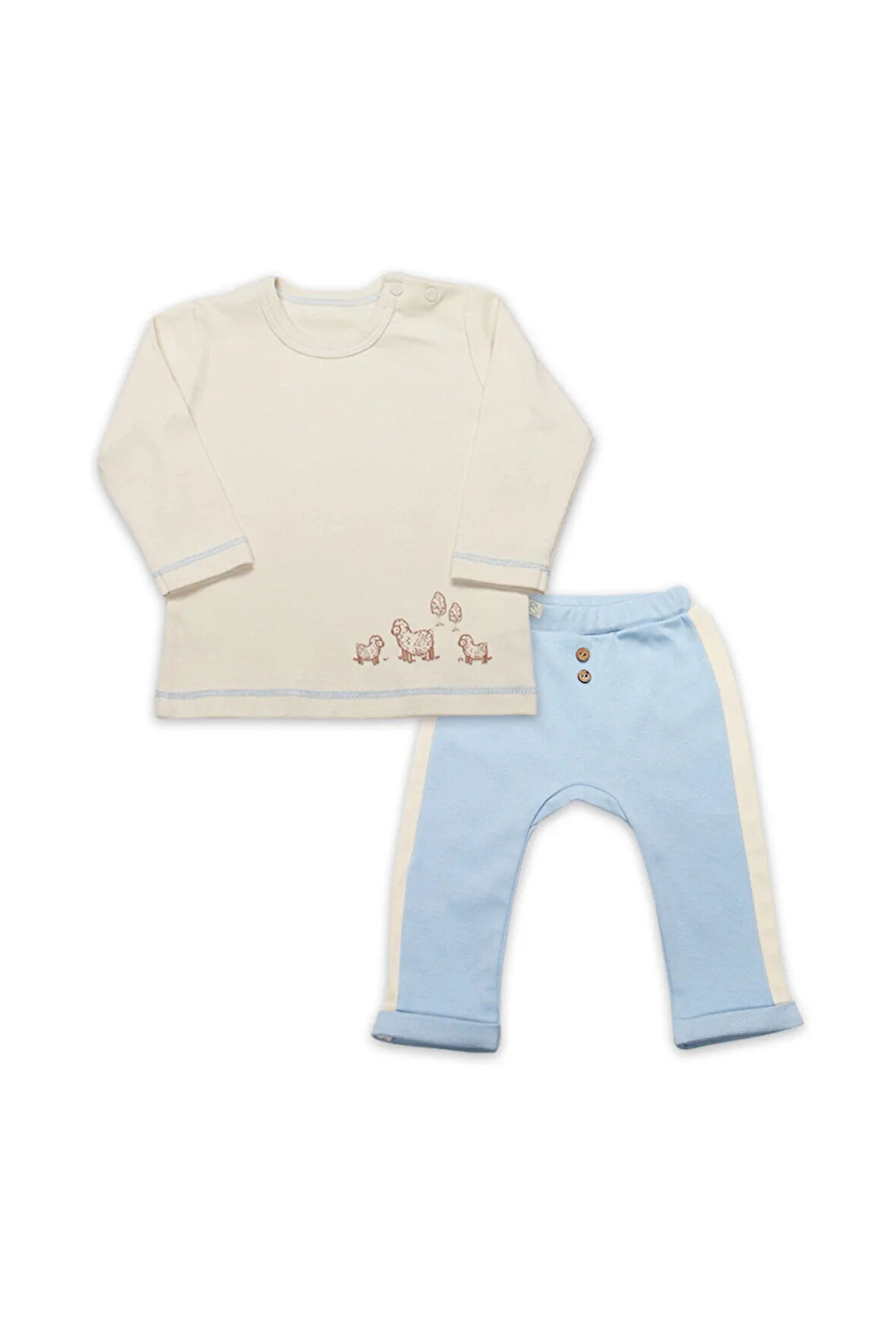 Bistyle Curly Lamb 2'li Bebe Takım 14107 Bej-ekru