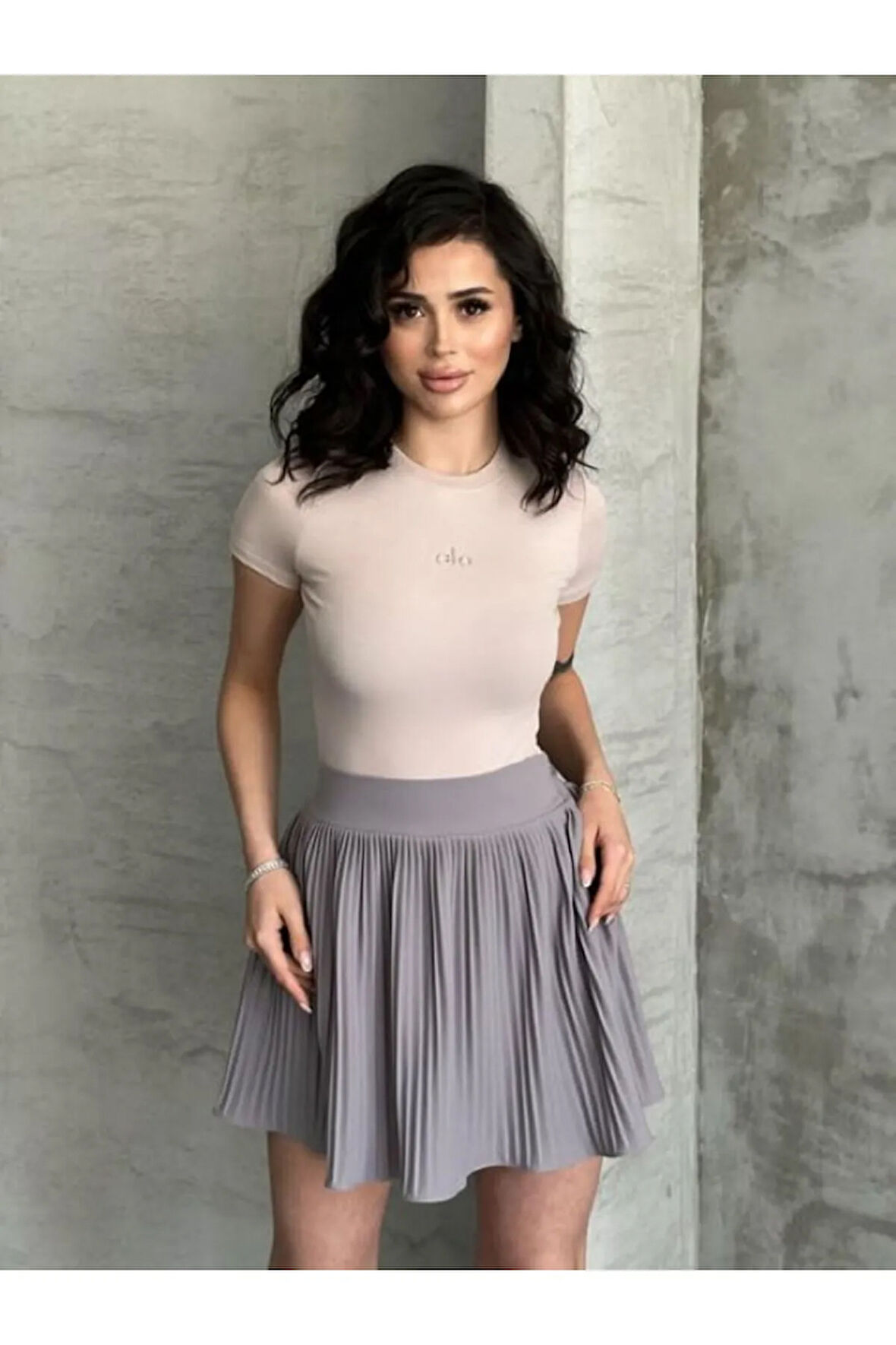 Al@ Kabartmalı Basic Bej Kadın T-Shirt Body