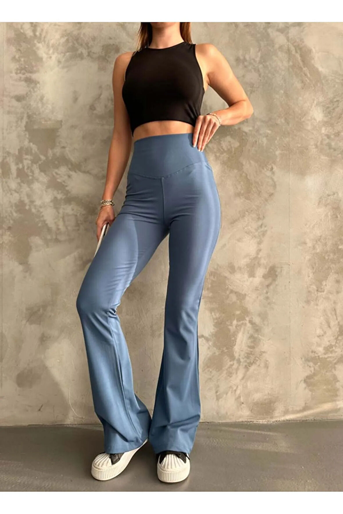 Kadın Tayt. İspanyol Paça, Yüksek Bel, Toparlayıcı, İç göstermez. Şardonlu Kışlık Tayt.