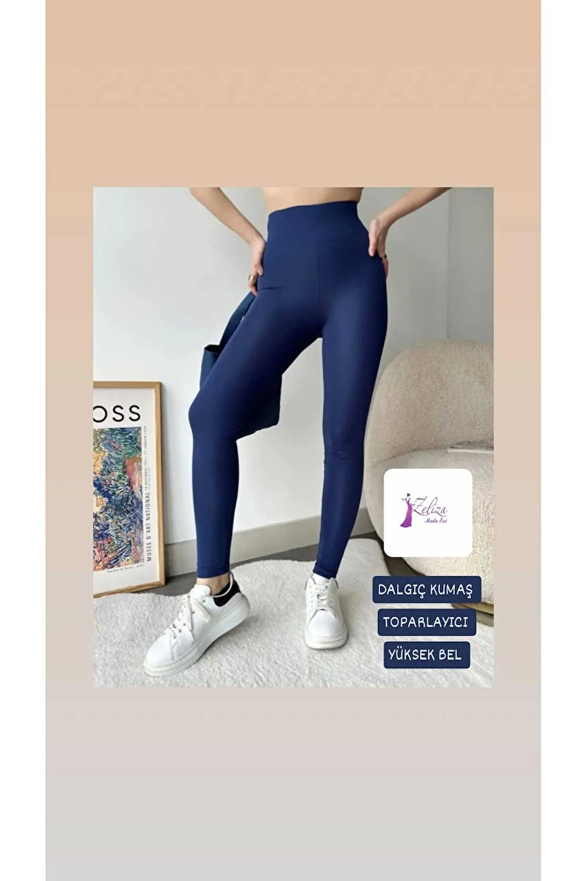 Kadın Tayt Şardonsuz Dalgıç Kumaş Yüksek Bel Toparlayıcı İç Göstermez Dar Kalıp Tayt