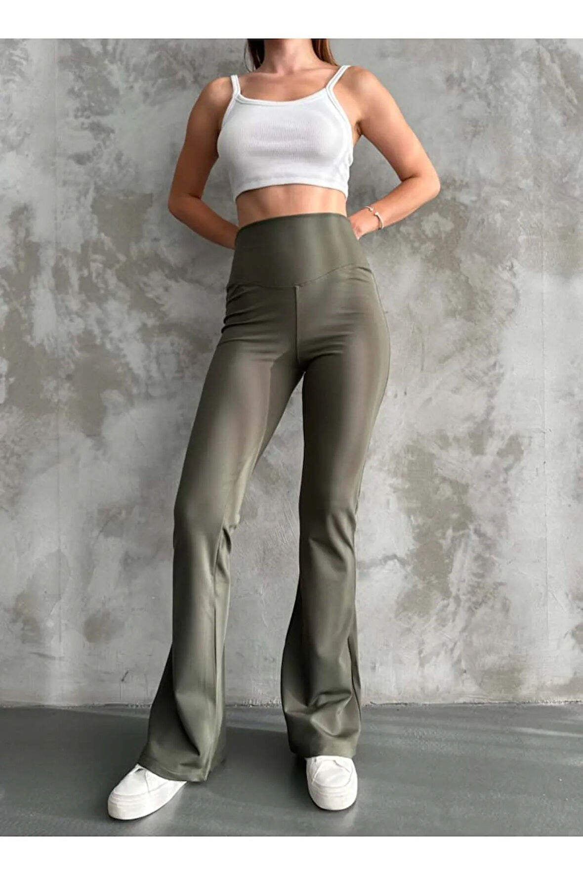 Kadın Tayt. İspanyol Paça, Yüksek Bel, Toparlayıcı, İç göstermez. Şardonlu Kışlık Tayt.