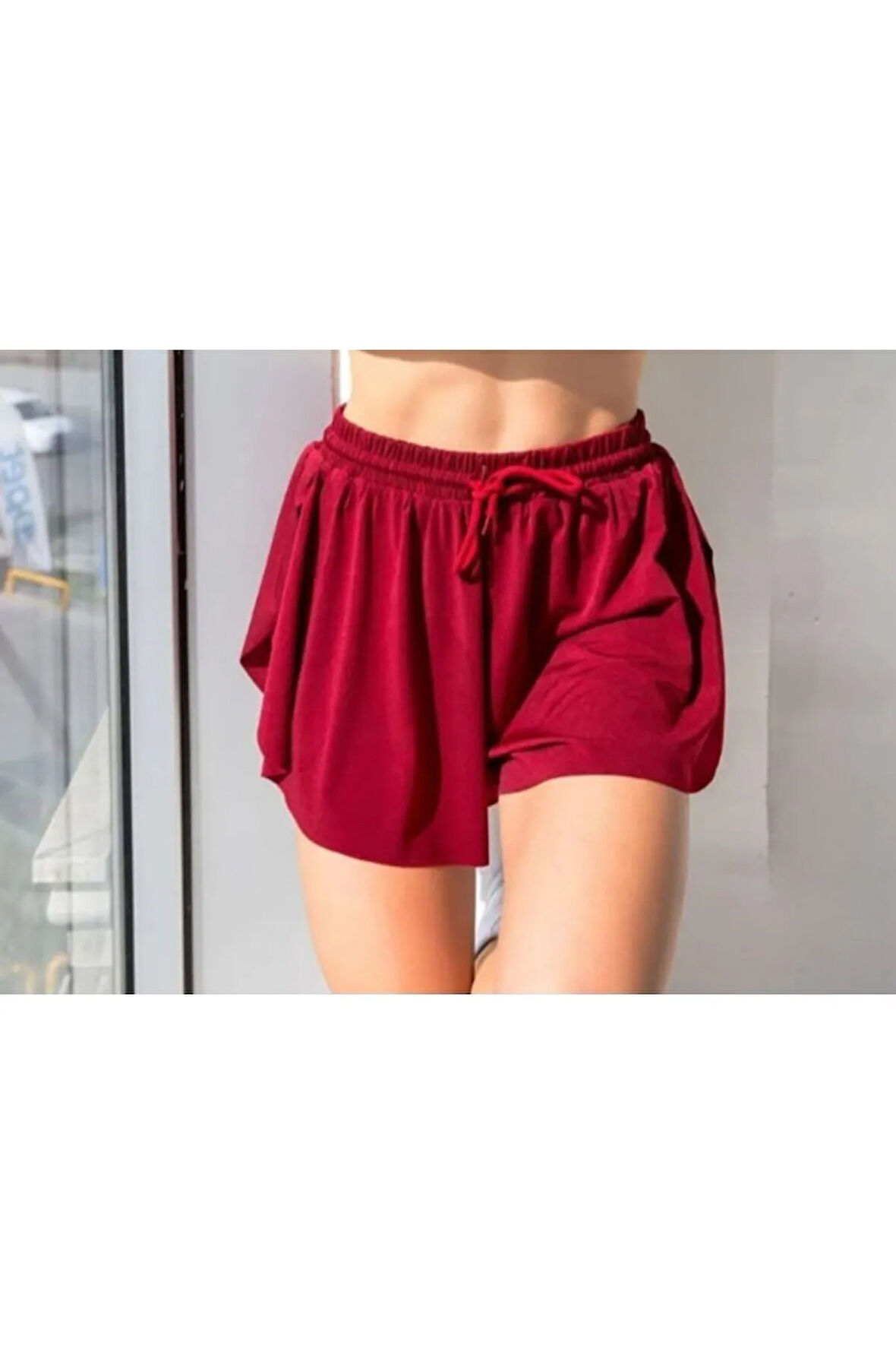 Bol Kesim Beli Latikli İçi Taytlı Spor Kadın Şort Etek.Tenis Etek