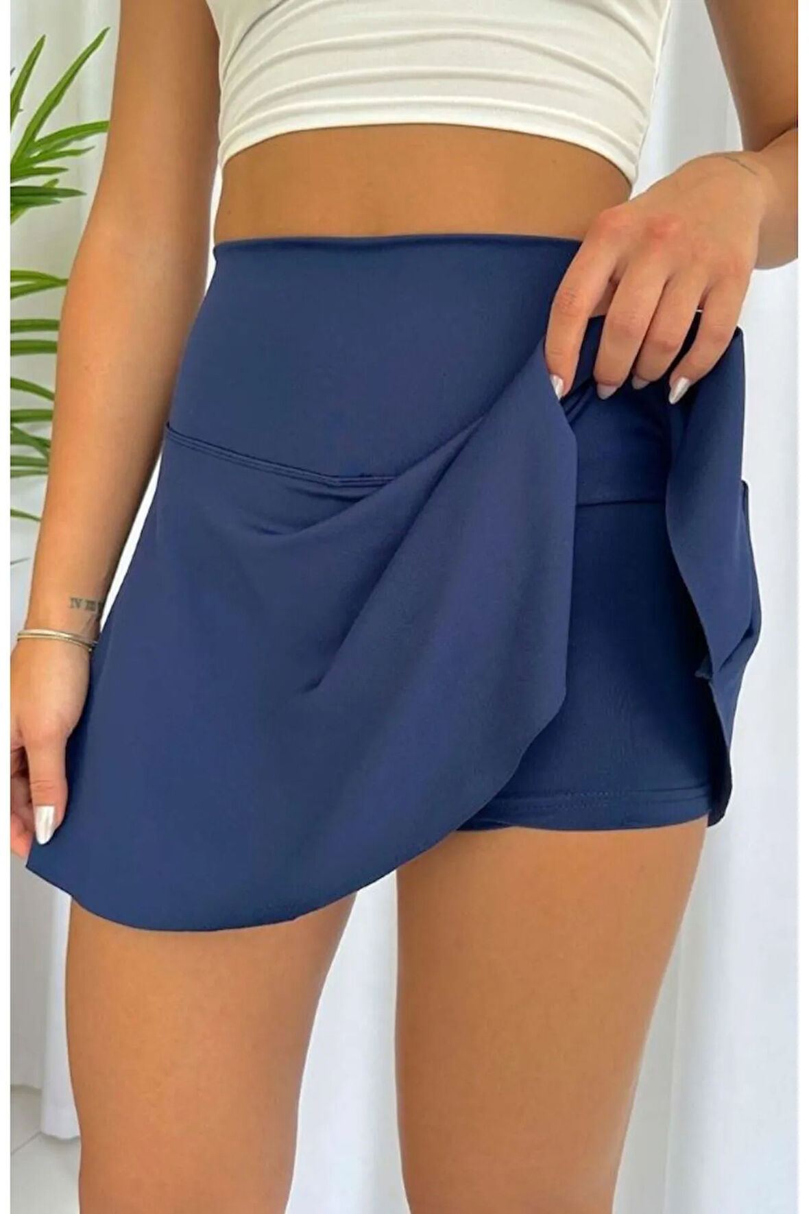 Yüksek Bel Toparlayıcı İç Göstermez QysKumaş Kadın Tayt Etek