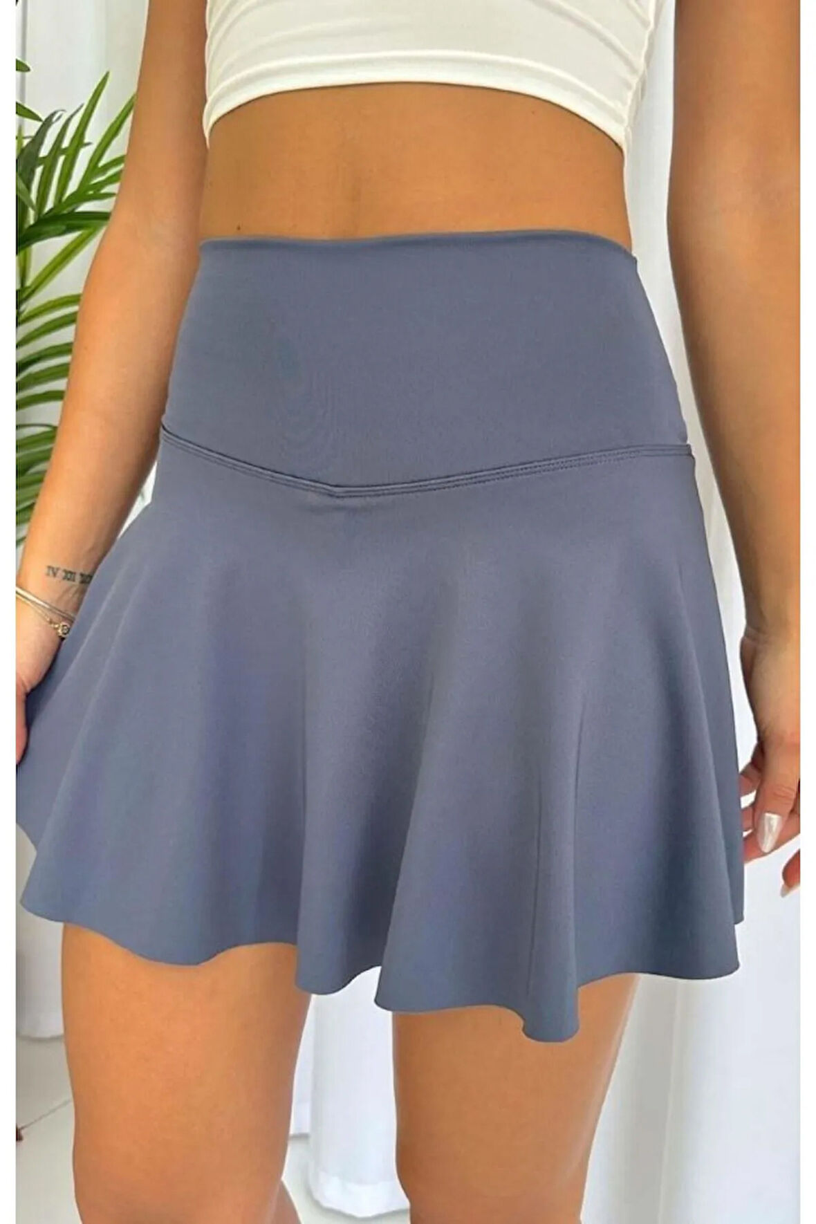 Yüksek Bel Toparlayıcı İç Göstermez QysKumaş Kadın Tayt Etek