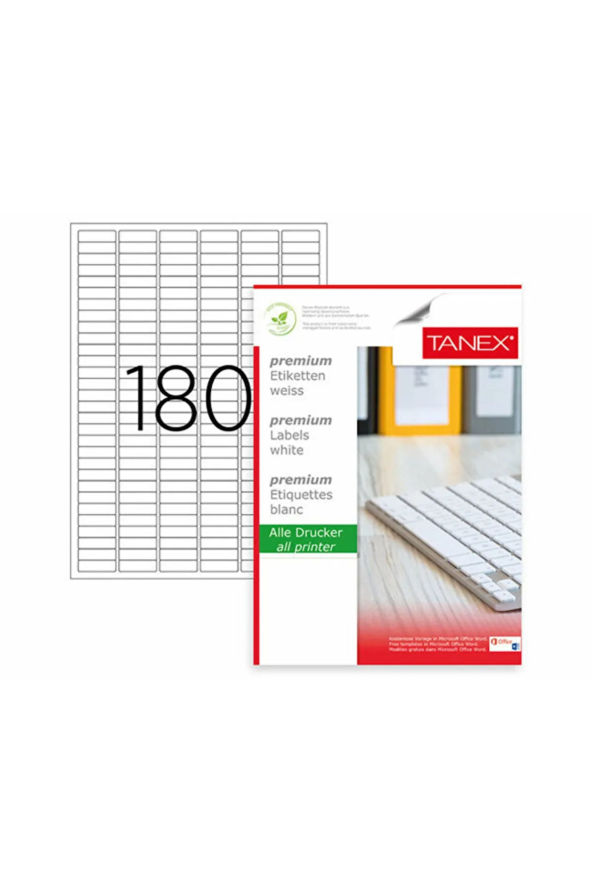Tw-2060 ( 30 * 9 Mm ) Kuşe Lazer Etiket- ( 100 Adet )