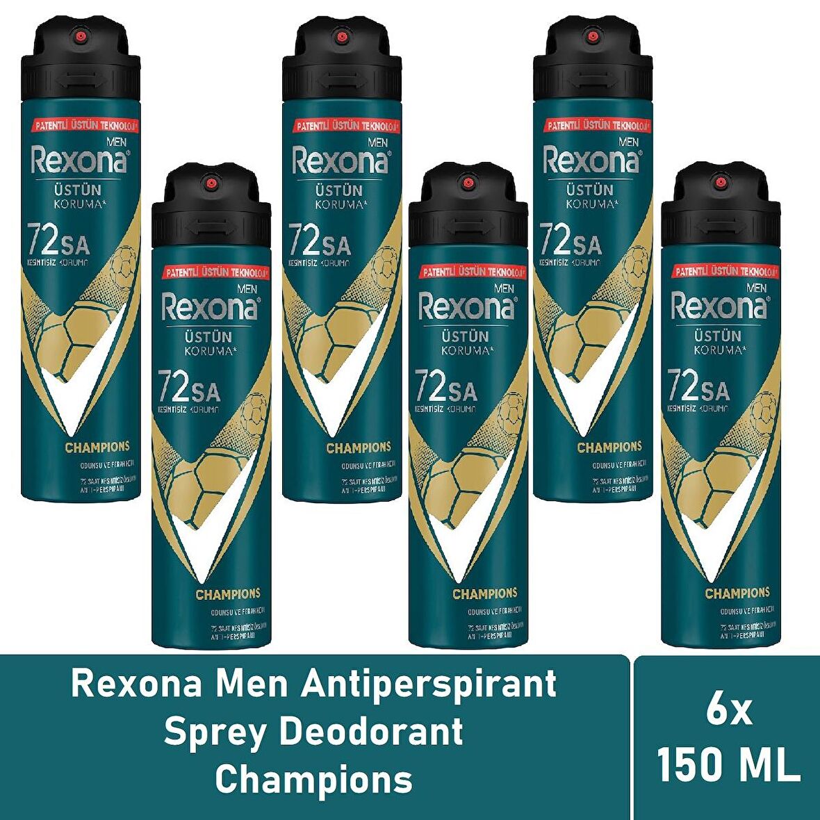Rexona Men Deodorant Champions 150 ML - 6'lı Avantaj Paketi