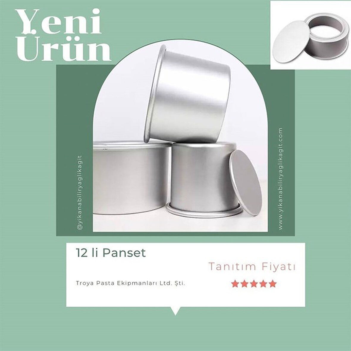 Tabanı Çıkan Yuvarlak Kalıp Set